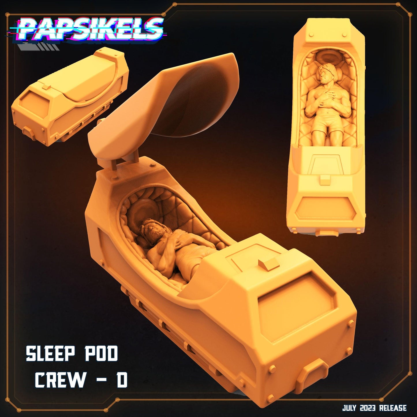 3D Printed Papsikels July 2023 - Xeno Wars Hybernating Station Set 28mm 32mm - 3D Printing Boss 