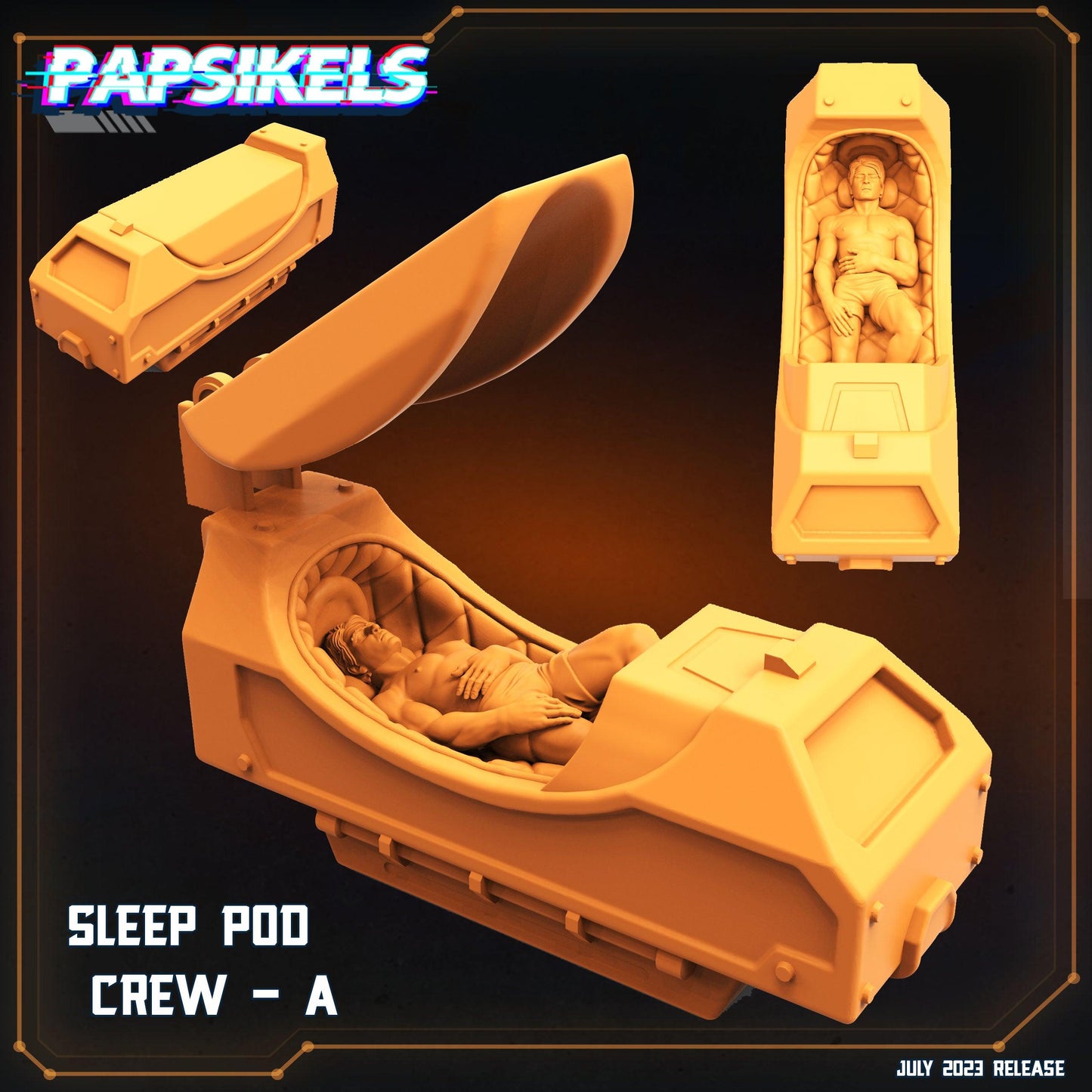 3D Printed Papsikels July 2023 - Xeno Wars Hybernating Station Set 28mm 32mm - 3D Printing Boss 