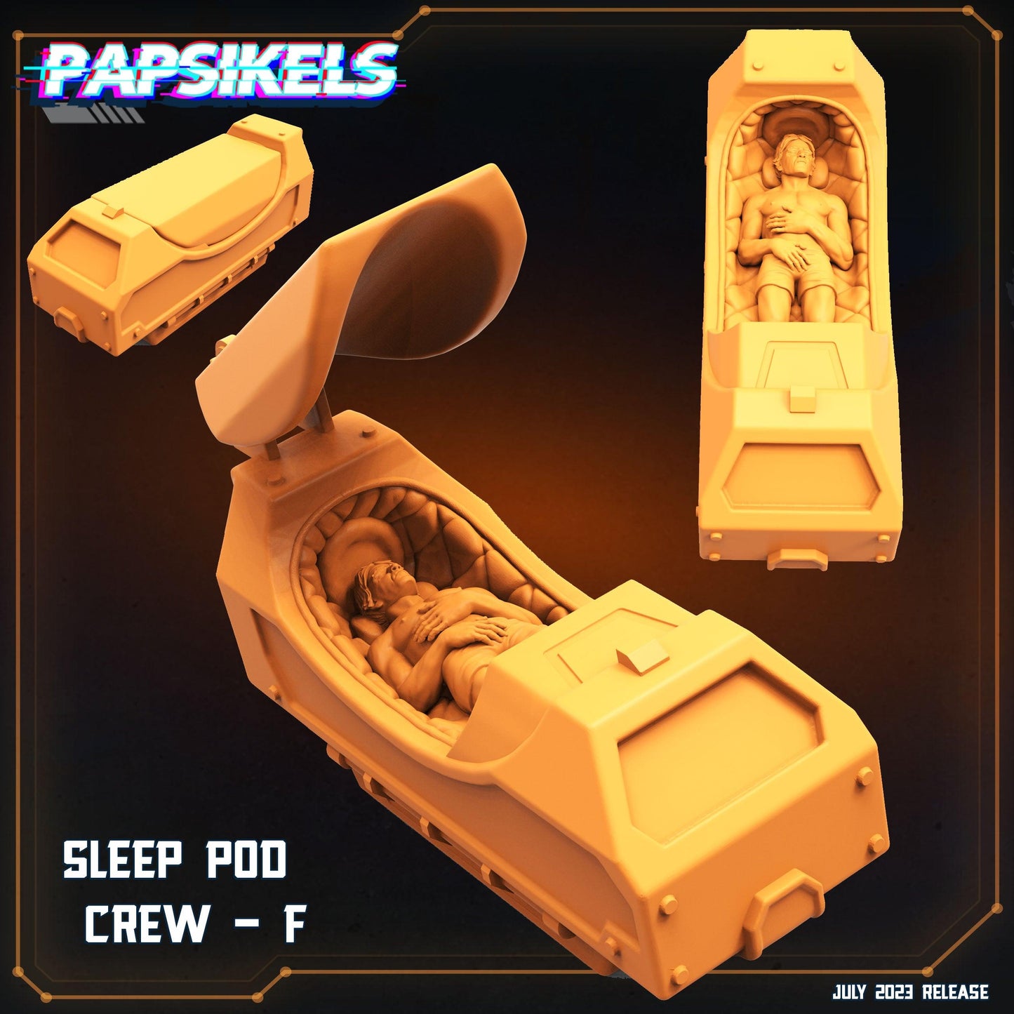 3D Printed Papsikels July 2023 - Xeno Wars Hybernating Station Set 28mm 32mm - 3D Printing Boss 