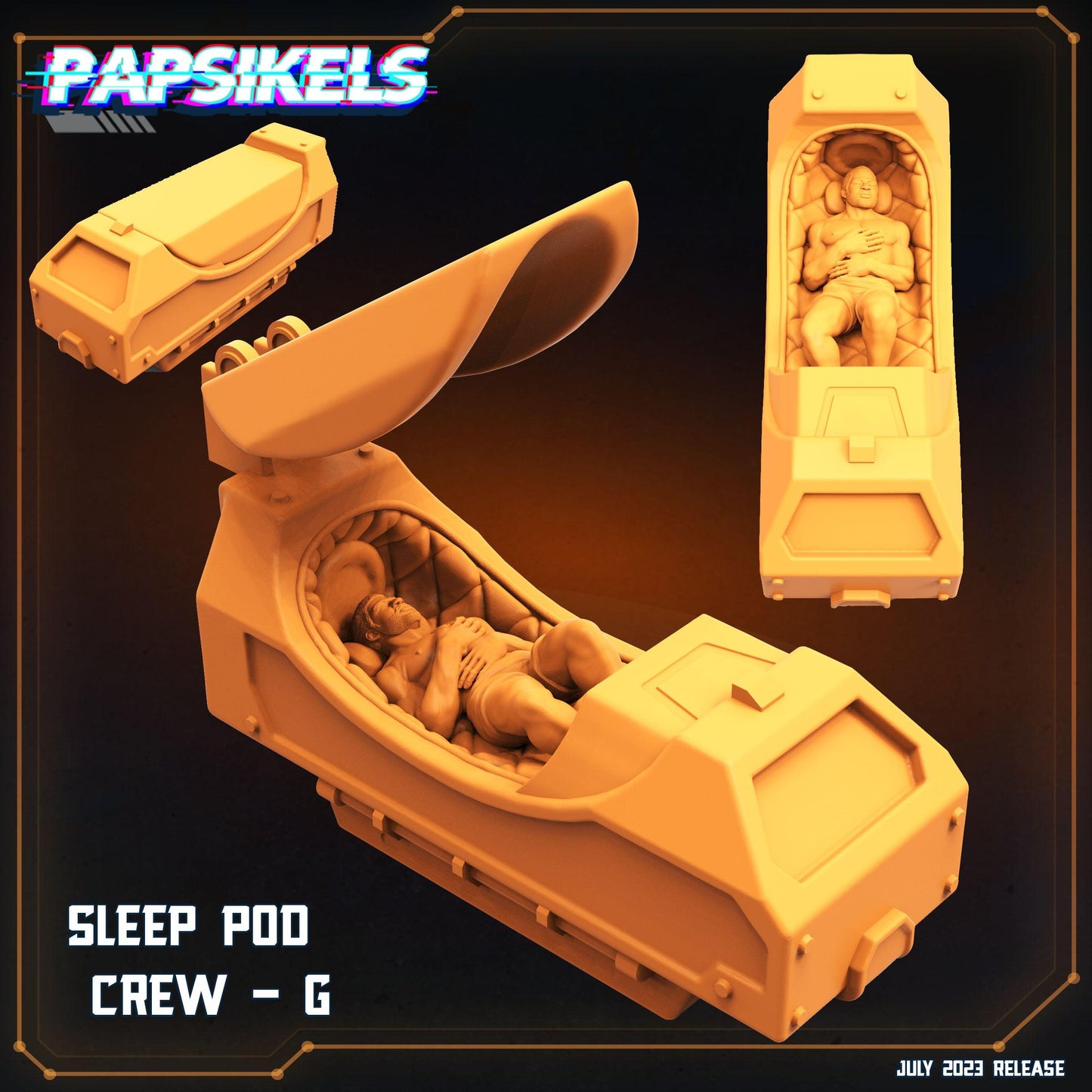 3D Printed Papsikels July 2023 - Xeno Wars Hybernating Station Set 28mm 32mm - 3D Printing Boss 