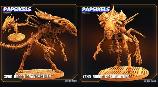 3D Printed Papsikels July 2023 - Xeno Wars Xeno Brood Grandmother Set 28mm 32mm - 3D Printing Boss 