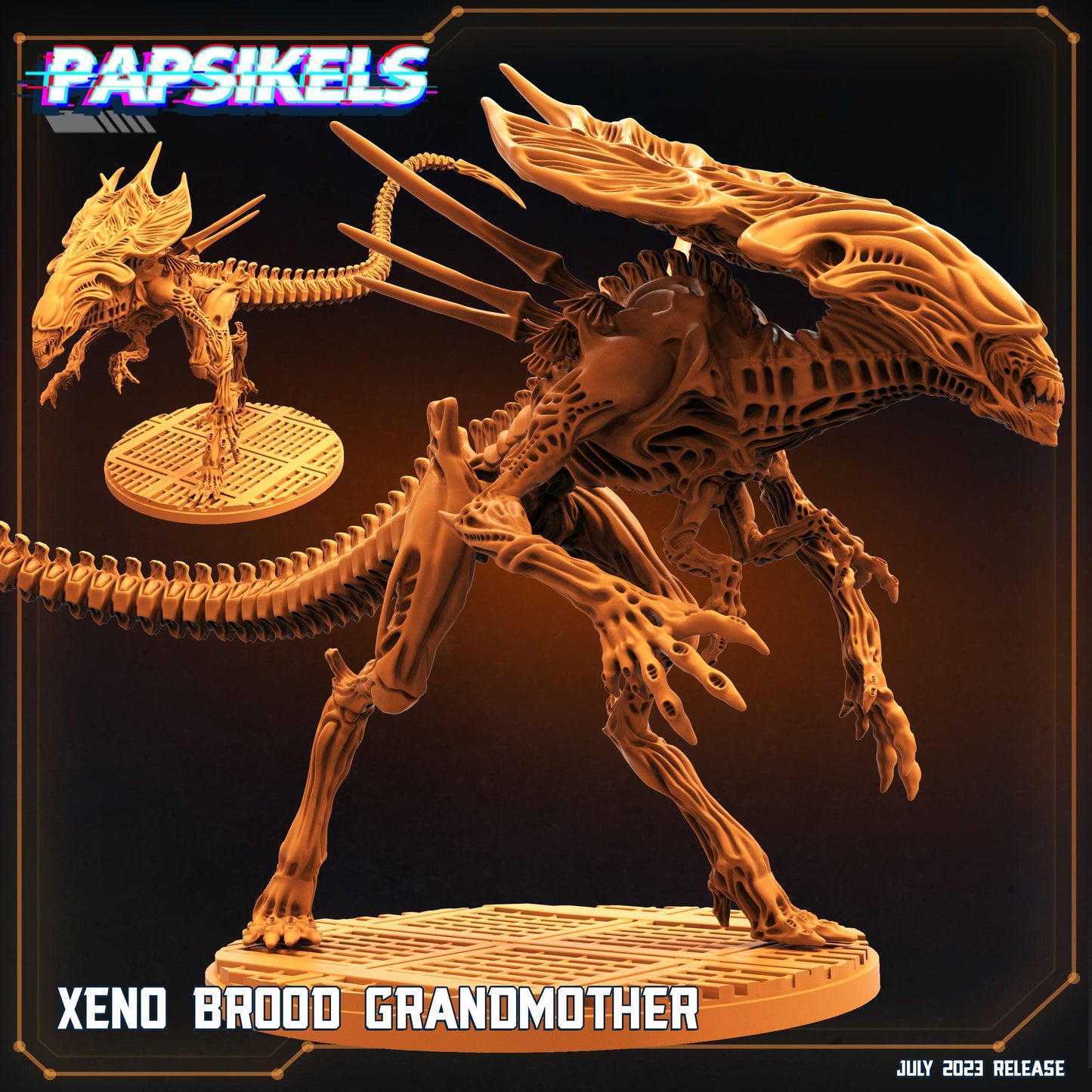3D Printed Papsikels July 2023 - Xeno Wars Xeno Brood Grandmother Set 28mm 32mm - 3D Printing Boss 