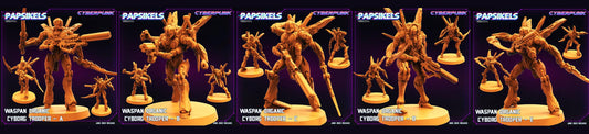 3D Printed Papsikels June 2023 Cyberpunk Waspan Organic Cyborg Trooper Set 28mm 32mm - 3D Printing Boss 