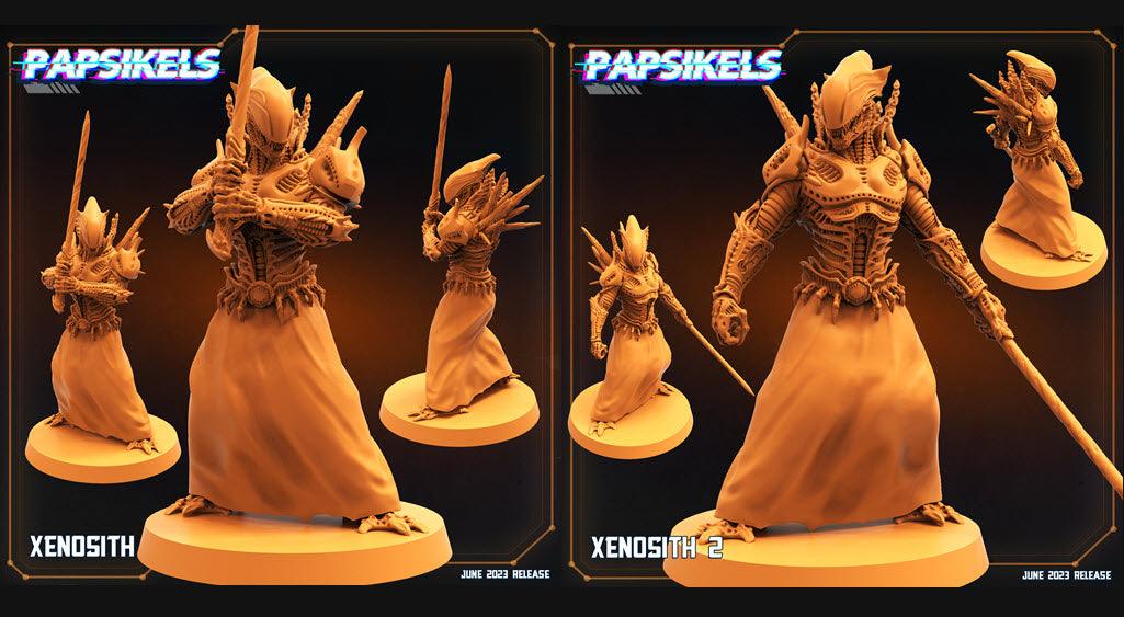 3D Printed Papsikels June 2023 Scifi - Aliens Vs Humans Part 5 Xenosith Set 28mm 32mm - 3D Printing Boss 