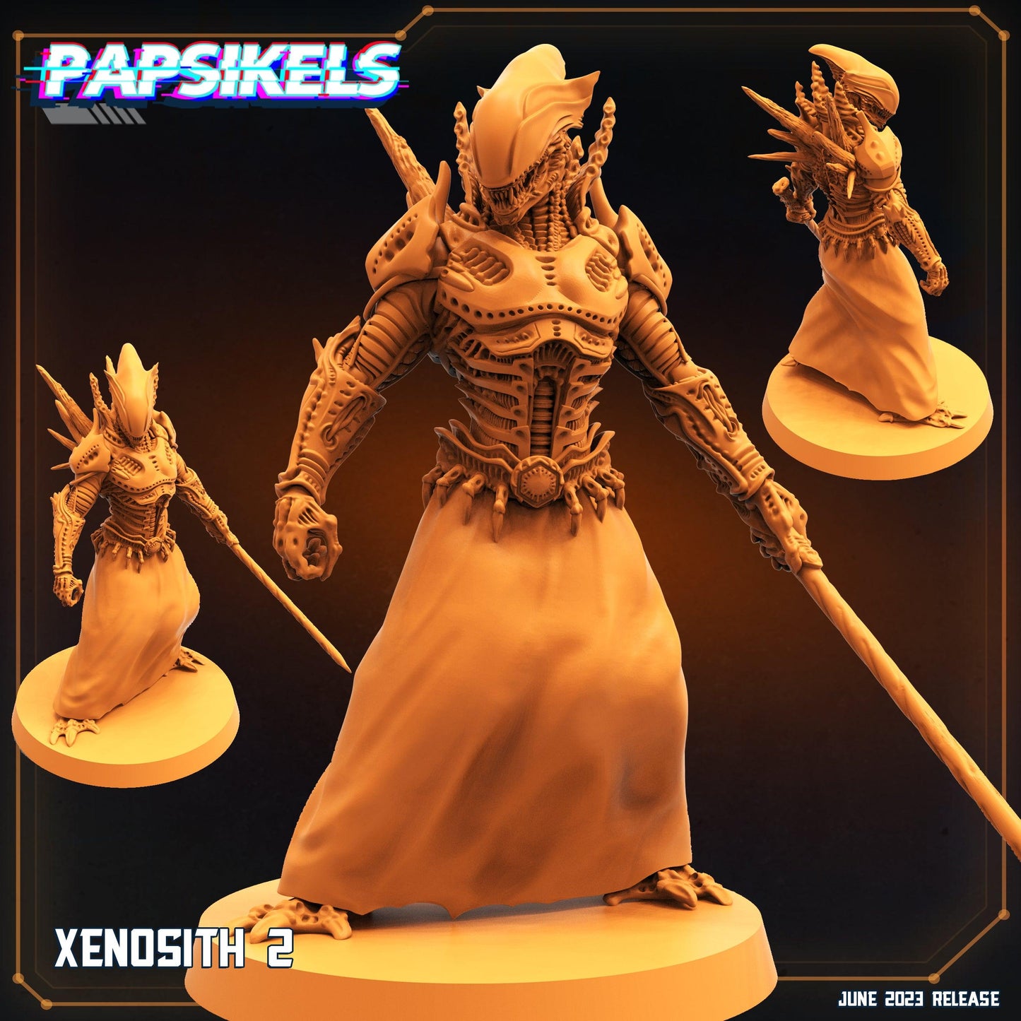 3D Printed Papsikels June 2023 Scifi - Aliens Vs Humans Part 5 Xenosith Set 28mm 32mm - 3D Printing Boss 