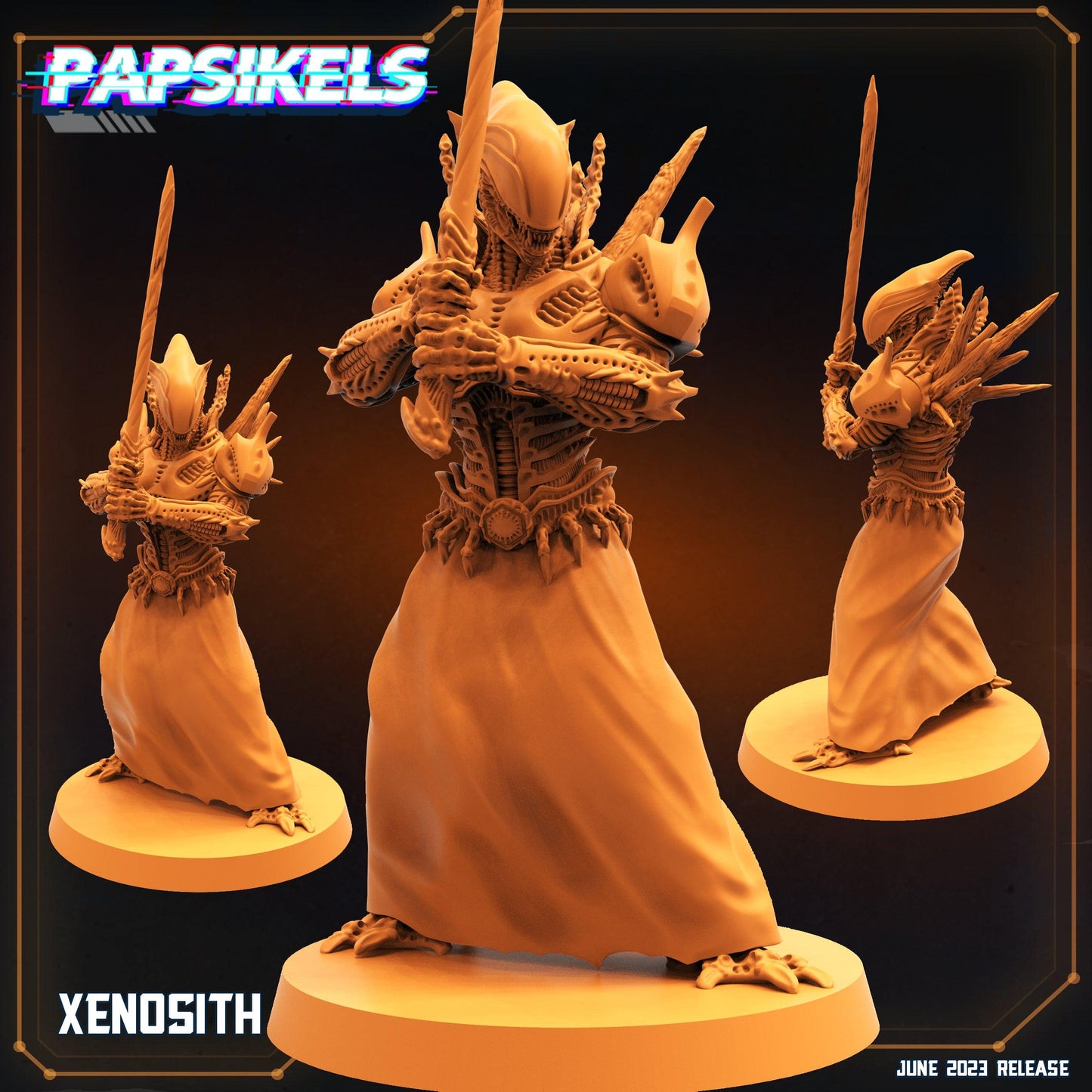 3D Printed Papsikels June 2023 Scifi - Aliens Vs Humans Part 5 Xenosith Set 28mm 32mm - 3D Printing Boss 
