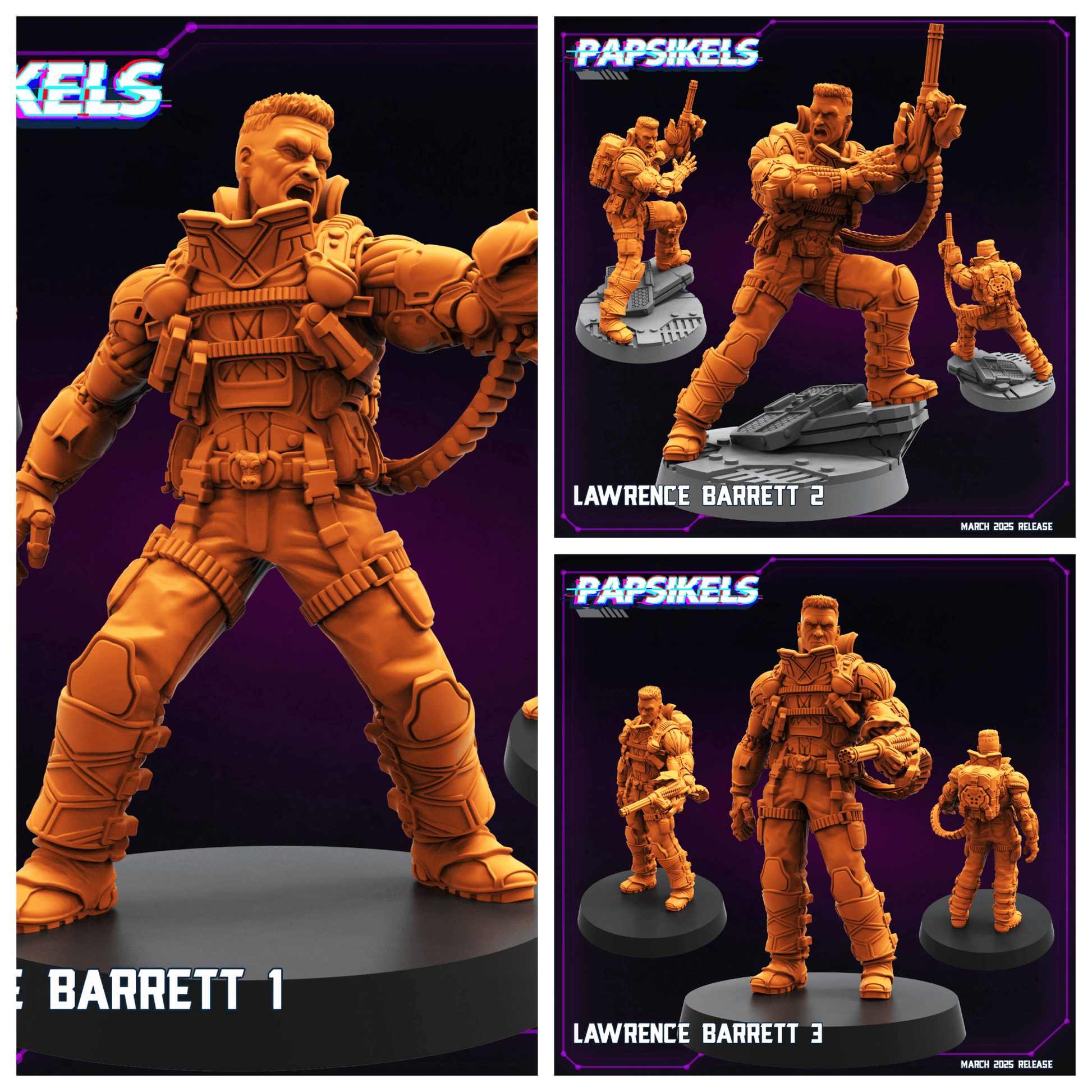 3D Printed Papsikels Lawrence Barrette MARCH 2025 CYBERPUNK 28mm 32mm - 3D Printing Boss 