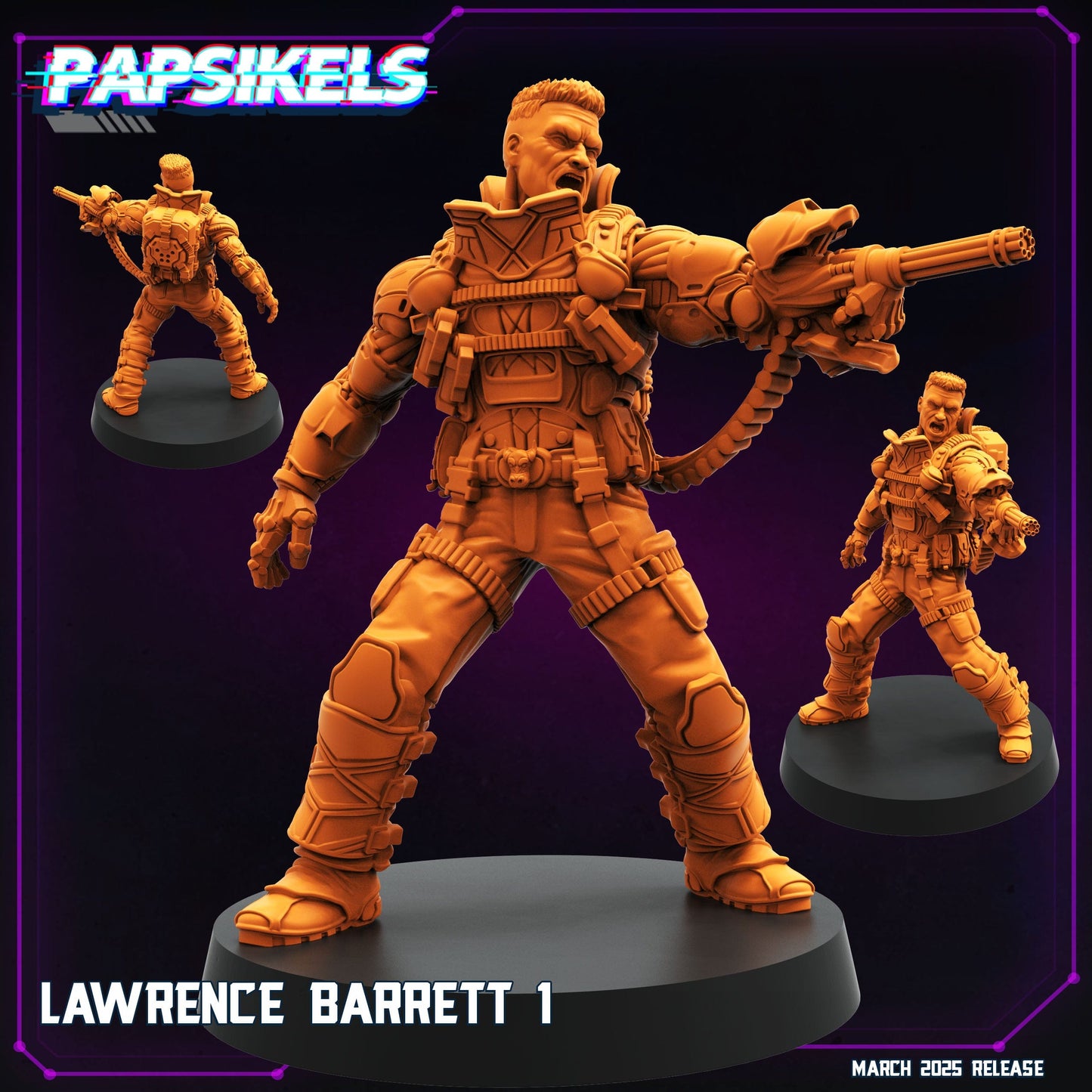 3D Printed Papsikels Lawrence Barrette MARCH 2025 CYBERPUNK 28mm 32mm - 3D Printing Boss 