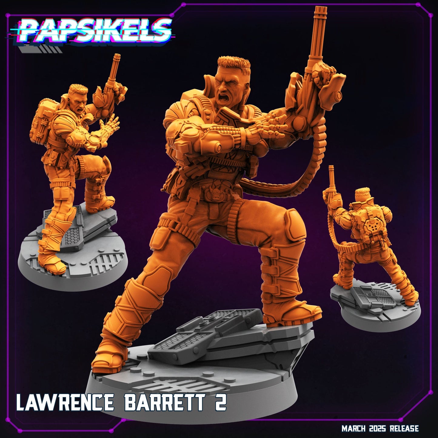 3D Printed Papsikels Lawrence Barrette MARCH 2025 CYBERPUNK 28mm 32mm - 3D Printing Boss 