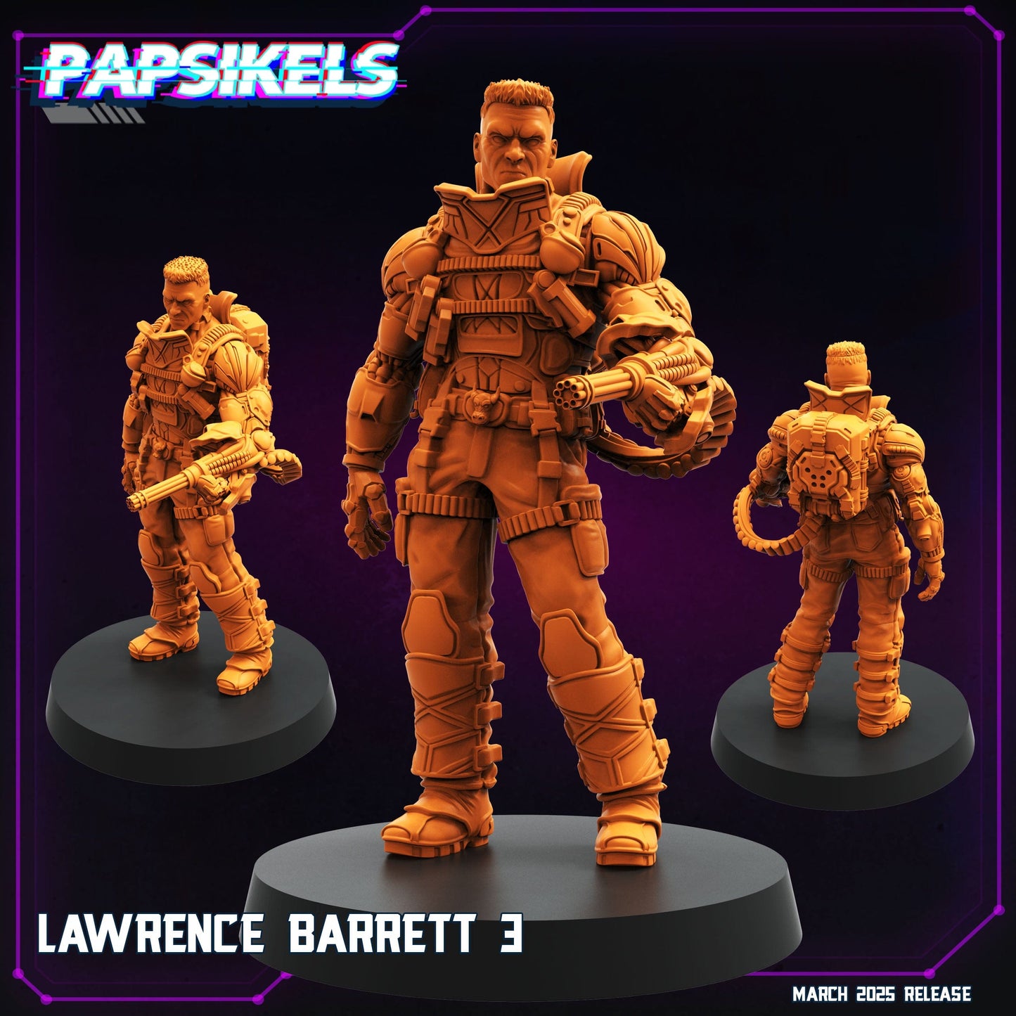 3D Printed Papsikels Lawrence Barrette MARCH 2025 CYBERPUNK 28mm 32mm - 3D Printing Boss 