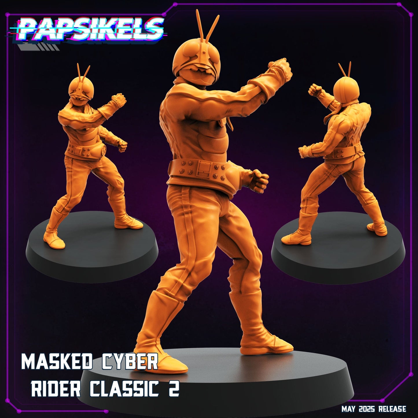 3D Printed Papsikels Masked Cyber Rider Classic Set May 2025 Cyberpunk Set 28mm 32mm - 3D Printing Boss 