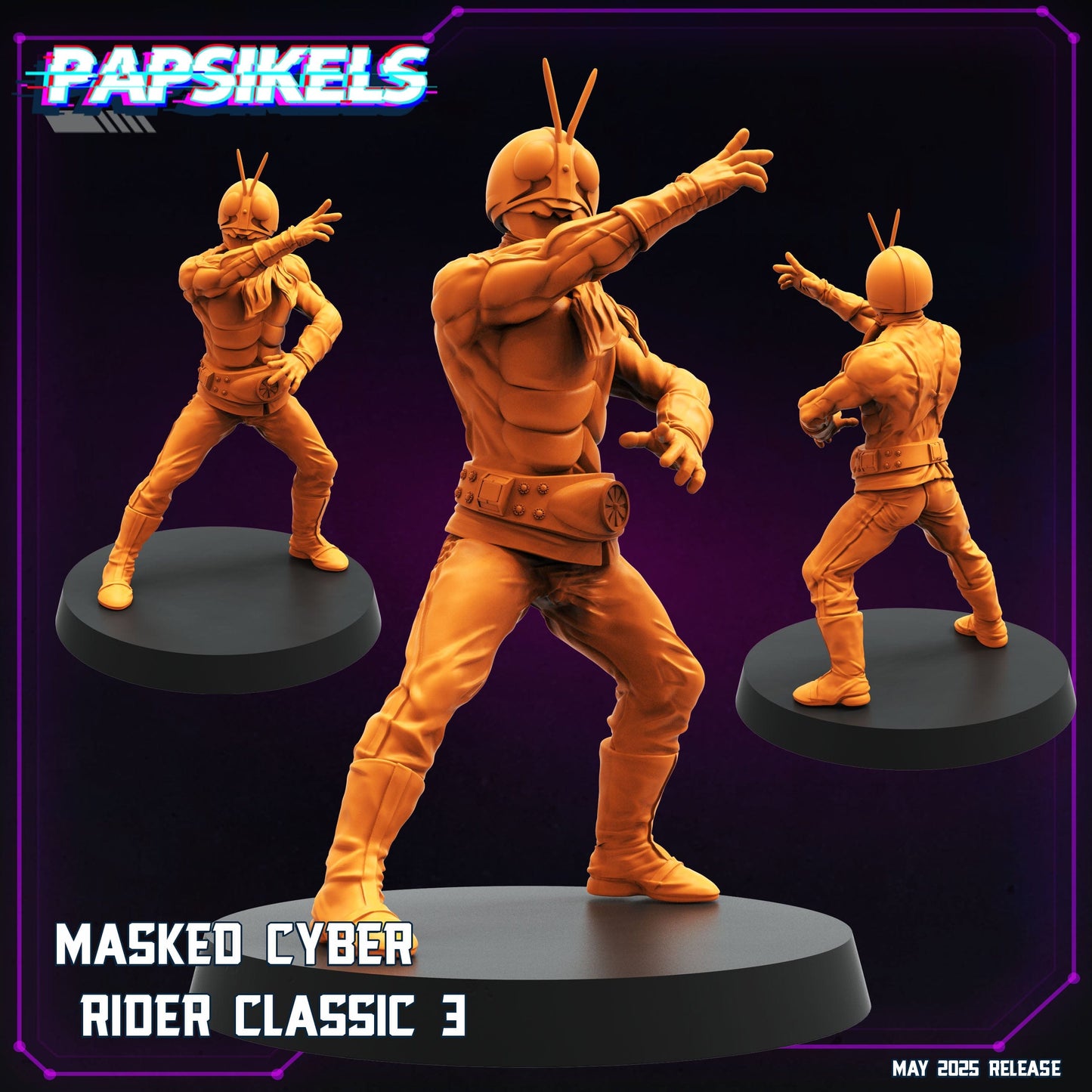 3D Printed Papsikels Masked Cyber Rider Classic Set May 2025 Cyberpunk Set 28mm 32mm - 3D Printing Boss 