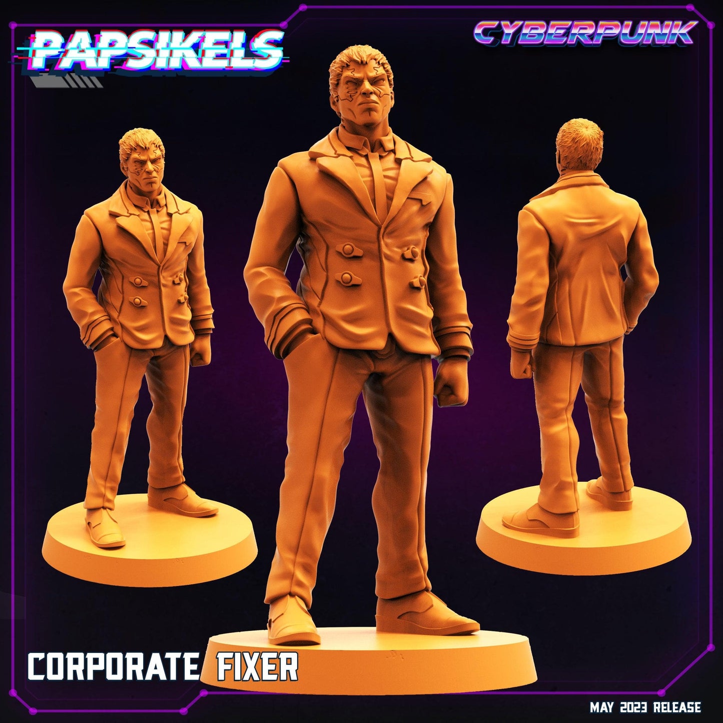 3D Printed Papsikels May 2023 Cyberpunk Corporate Counter Intel Set 28mm 32mm - 3D Printing Boss 