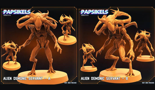 3D Printed Papsikels May 2023 Scifi - Star Entrance - Into The Multi World Set Alien Demonic Servant Set 28mm 32mm - 3D Printing Boss 