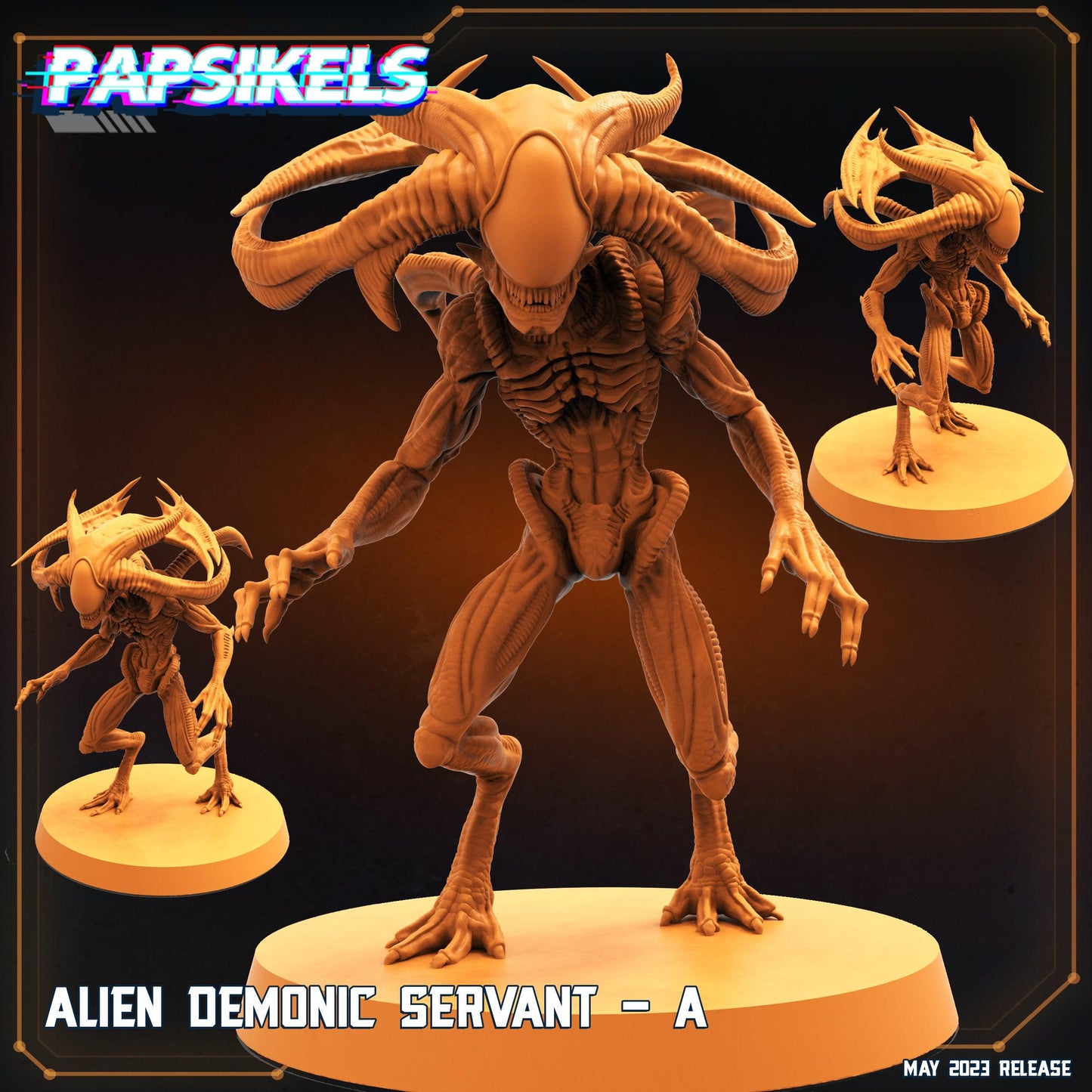 3D Printed Papsikels May 2023 Scifi - Star Entrance - Into The Multi World Set Alien Demonic Servant Set 28mm 32mm - 3D Printing Boss 