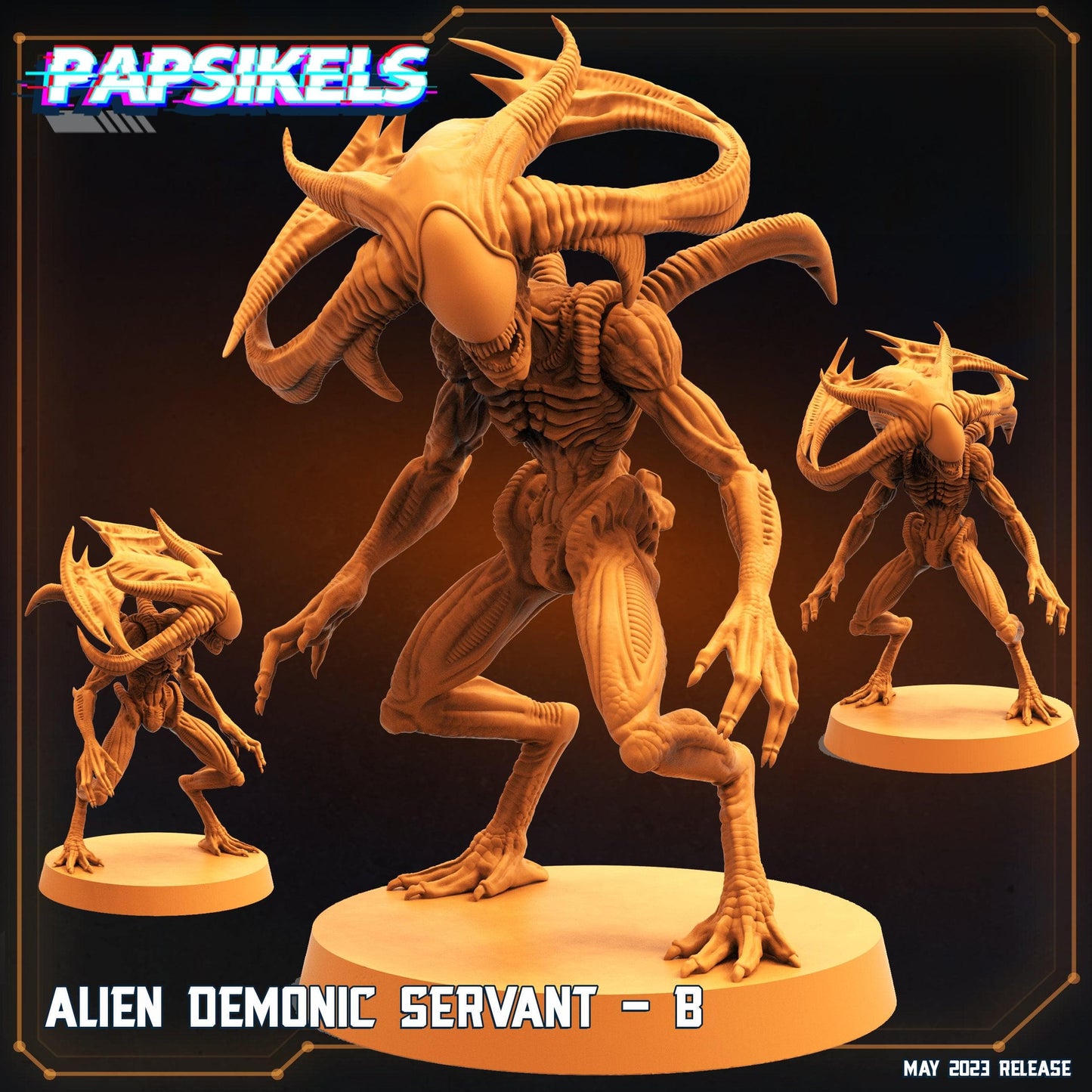 3D Printed Papsikels May 2023 Scifi - Star Entrance - Into The Multi World Set Alien Demonic Servant Set 28mm 32mm - 3D Printing Boss 