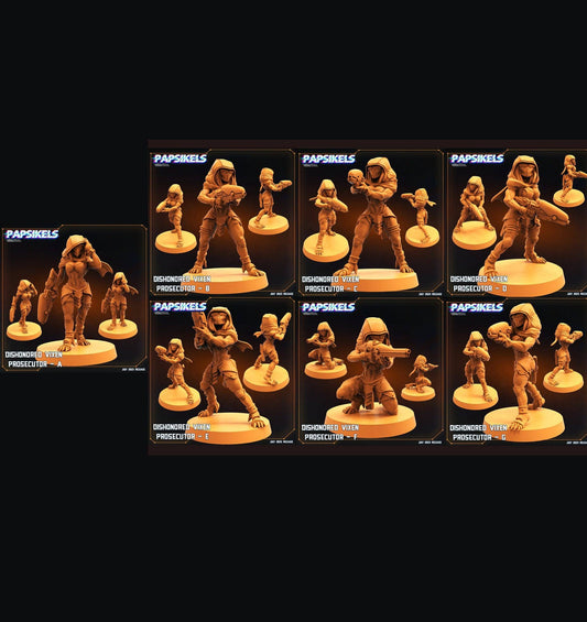 3D Printed Papsikels May 2023 Scifi - Star Entrance - Into The Multi World Set Dishonored Vixen Persecutor Squad Set 28mm 32mm - 3D Printing Boss 