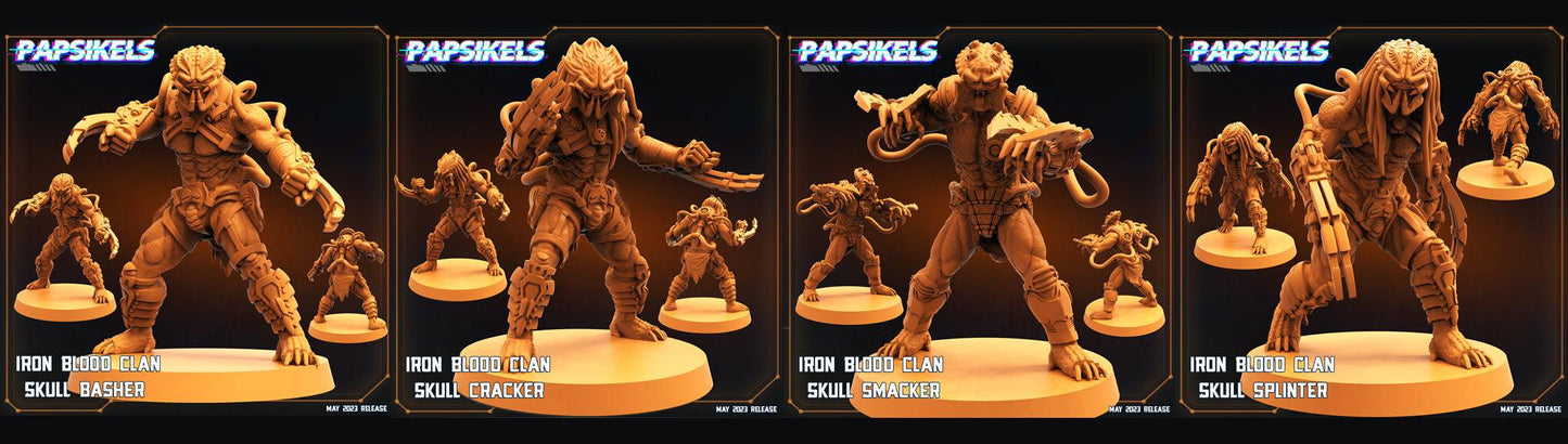 3D Printed Papsikels May 2023 Scifi - Star Entrance - Into The Multi World Set Iron Blood Clan Skull Set 28mm 32mm - 3D Printing Boss 