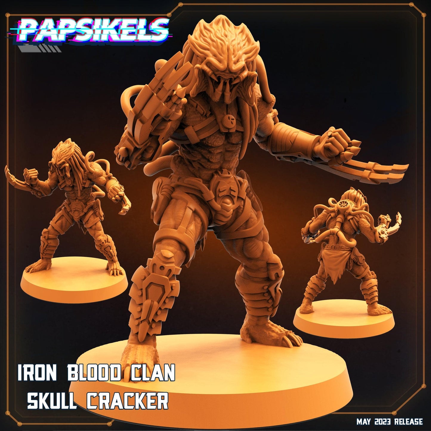3D Printed Papsikels May 2023 Scifi - Star Entrance - Into The Multi World Set Iron Blood Clan Skull Set 28mm 32mm - 3D Printing Boss 