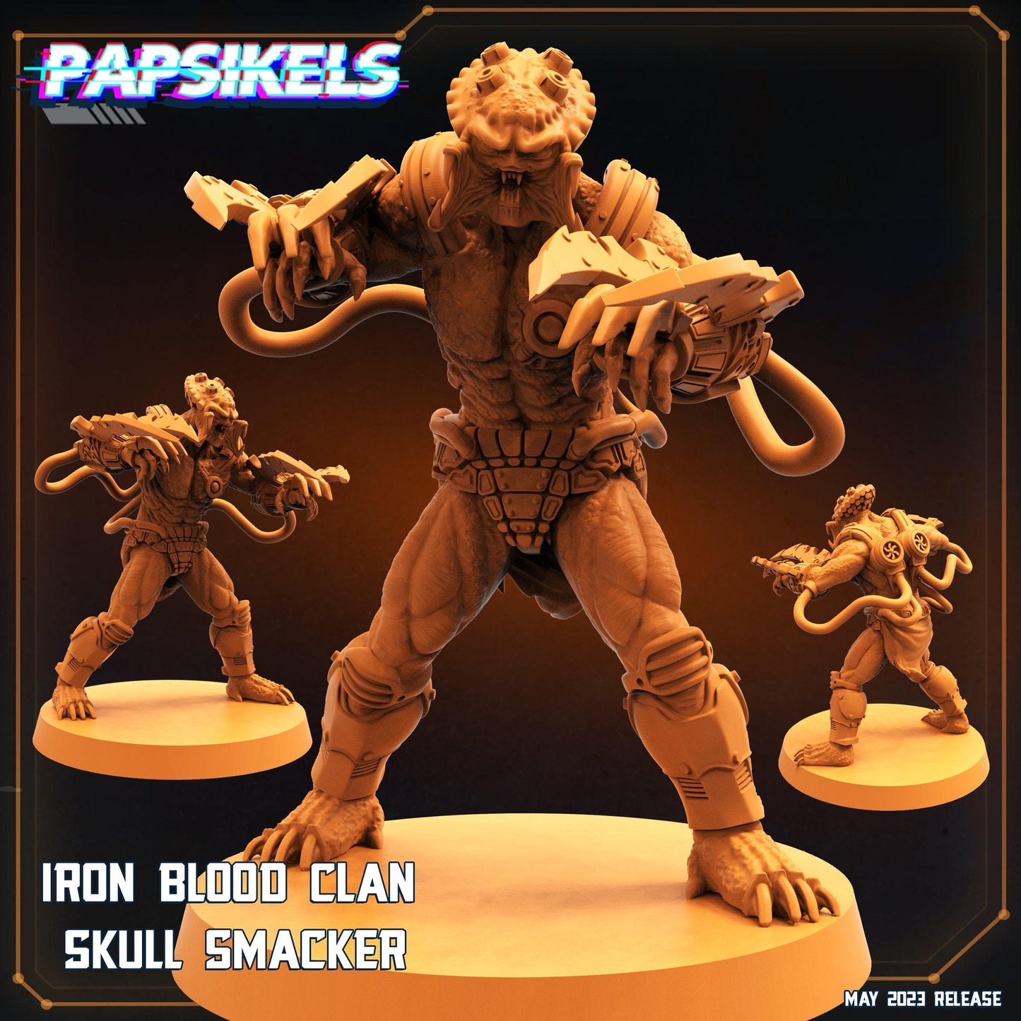 3D Printed Papsikels May 2023 Scifi - Star Entrance - Into The Multi World Set Iron Blood Clan Skull Set 28mm 32mm - 3D Printing Boss 