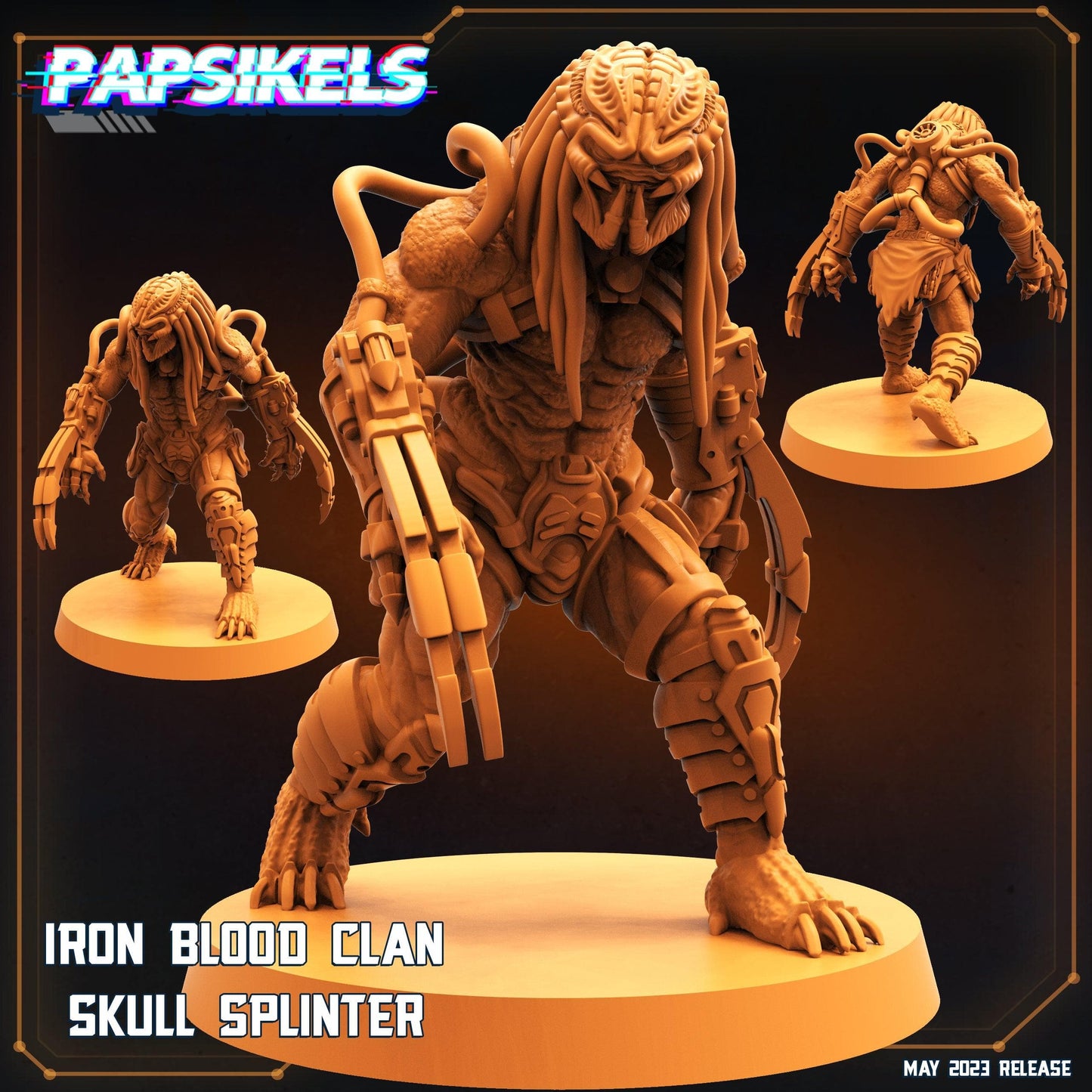 3D Printed Papsikels May 2023 Scifi - Star Entrance - Into The Multi World Set Iron Blood Clan Skull Set 28mm 32mm - 3D Printing Boss 