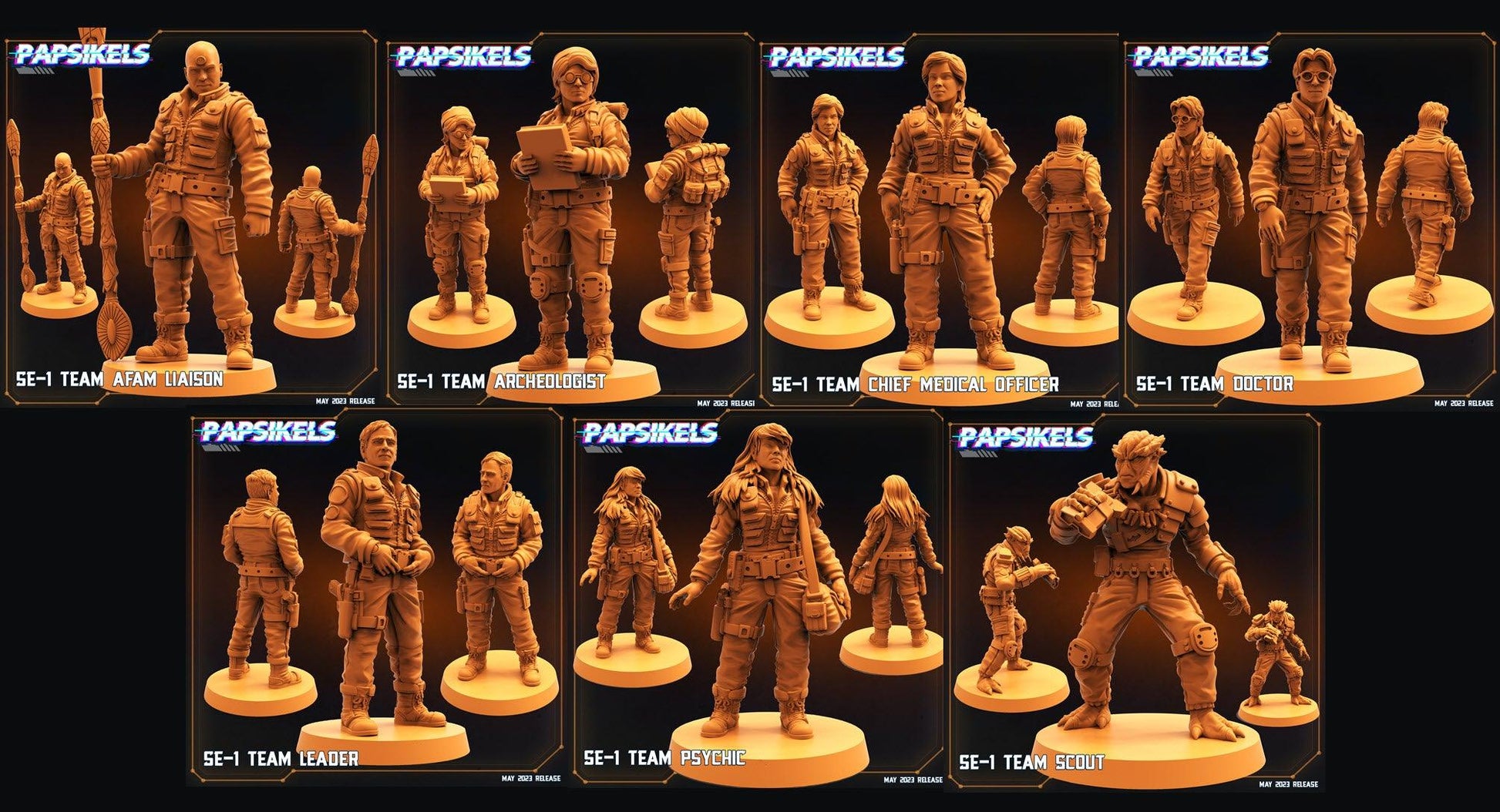 3D Printed Papsikels May 2023 Scifi - Star Entrance - Into The Multi World Set SE-1 Team 28mm 32mm - 3D Printing Boss 