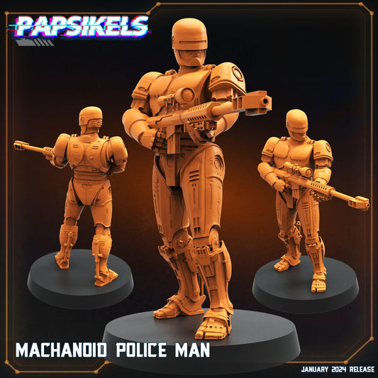 3D Printed Papsikels Mechanoid Police Man 28mm 32mm - 3D Printing Boss 