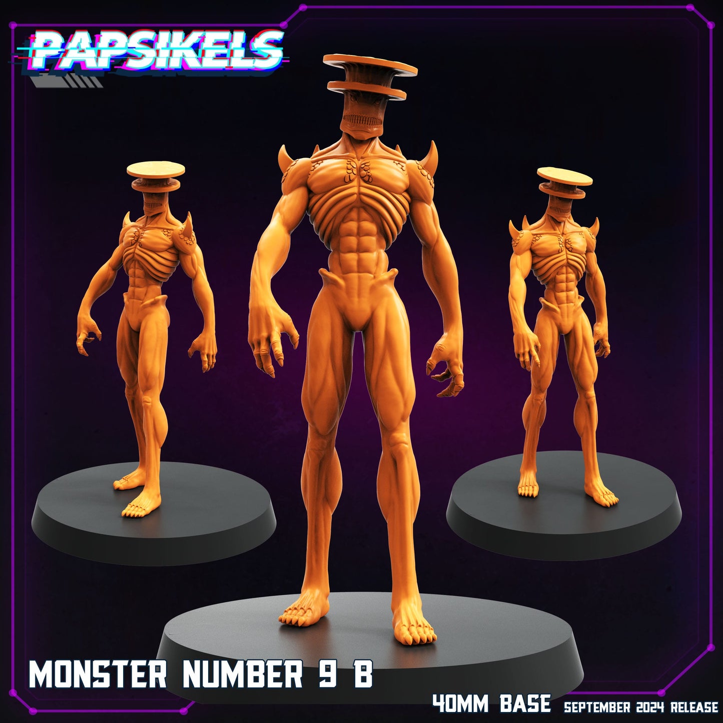 3D Printed Papsikels Monster Number 9 Set SEPTEMBER 2024 CYBERPUNK 28mm 32mm - 3D Printing Boss 