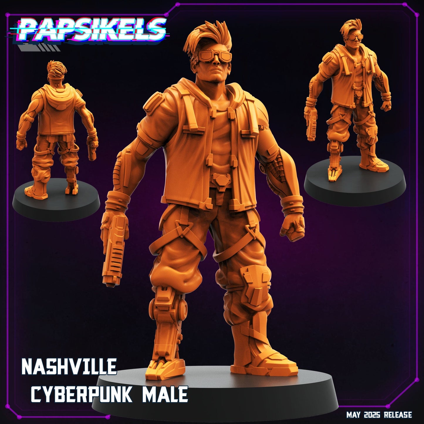 3D Printed Papsikels Nashville Cyberpunk Male 28mm 32mm - 3D Printing Boss 