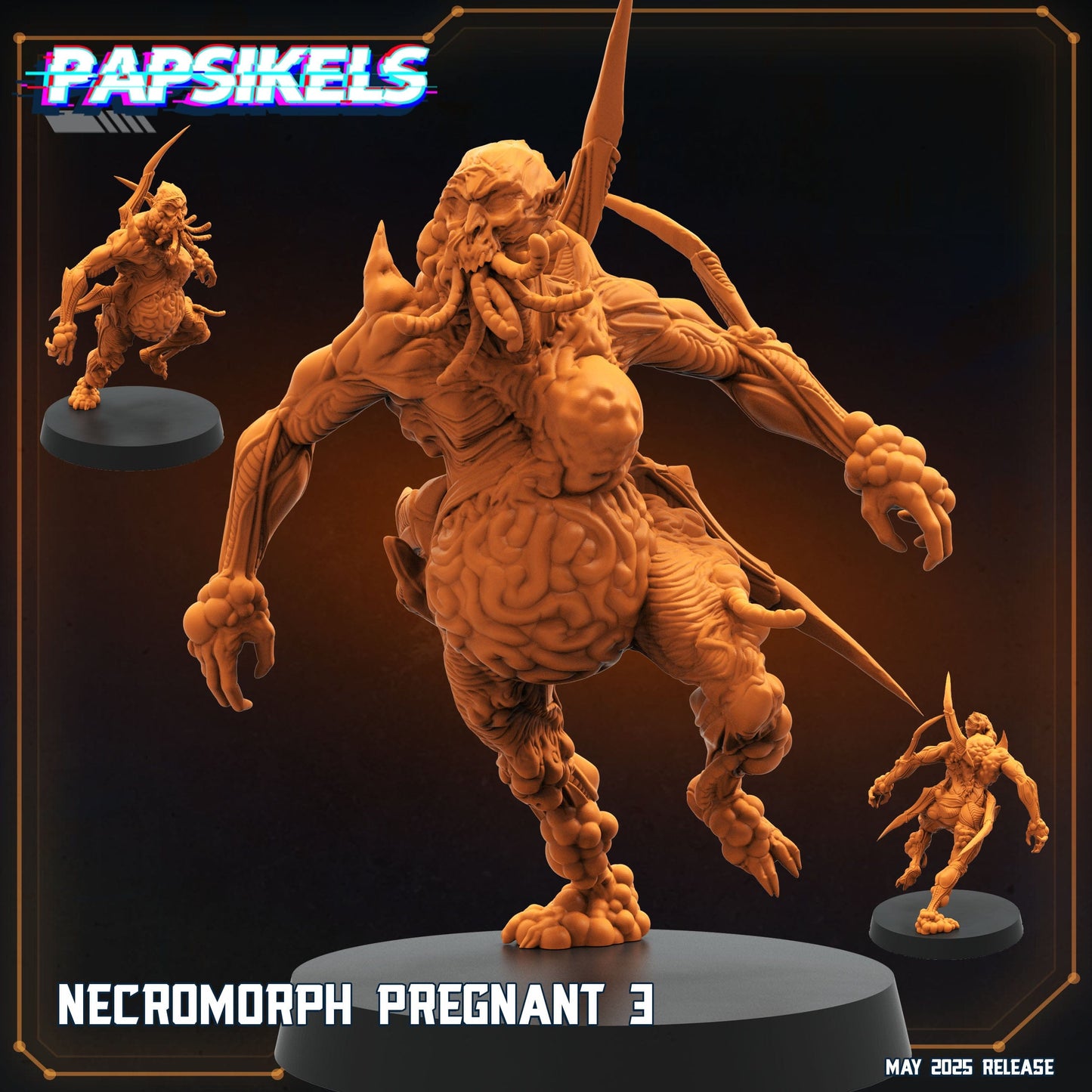 3D Printed Papsikels Necromorph Pregnant Set May 2025 Alien vs. Humans Reconnaissance 28mm 32mm (Copy) - 3D Printing Boss 