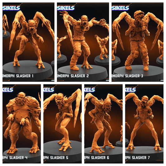 3D Printed Papsikels Necromorph Slashers Set January 2025 - Scifi 28mm 32mm - 3D Printing Boss 