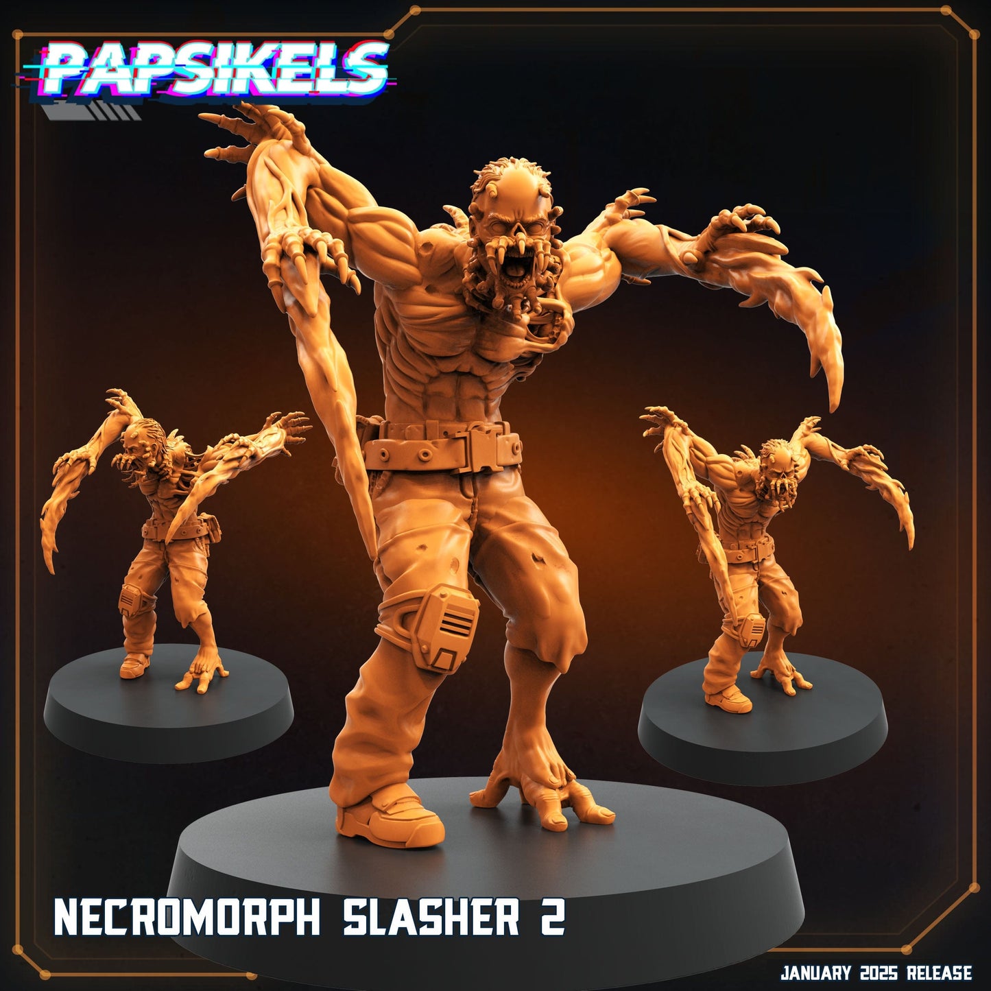 3D Printed Papsikels Necromorph Slashers Set January 2025 - Scifi 28mm 32mm - 3D Printing Boss 