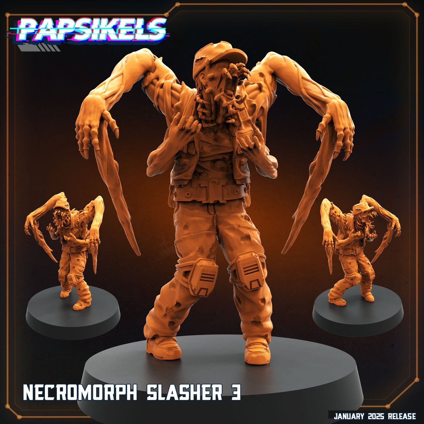 3D Printed Papsikels Necromorph Slashers Set January 2025 - Scifi 28mm 32mm - 3D Printing Boss 
