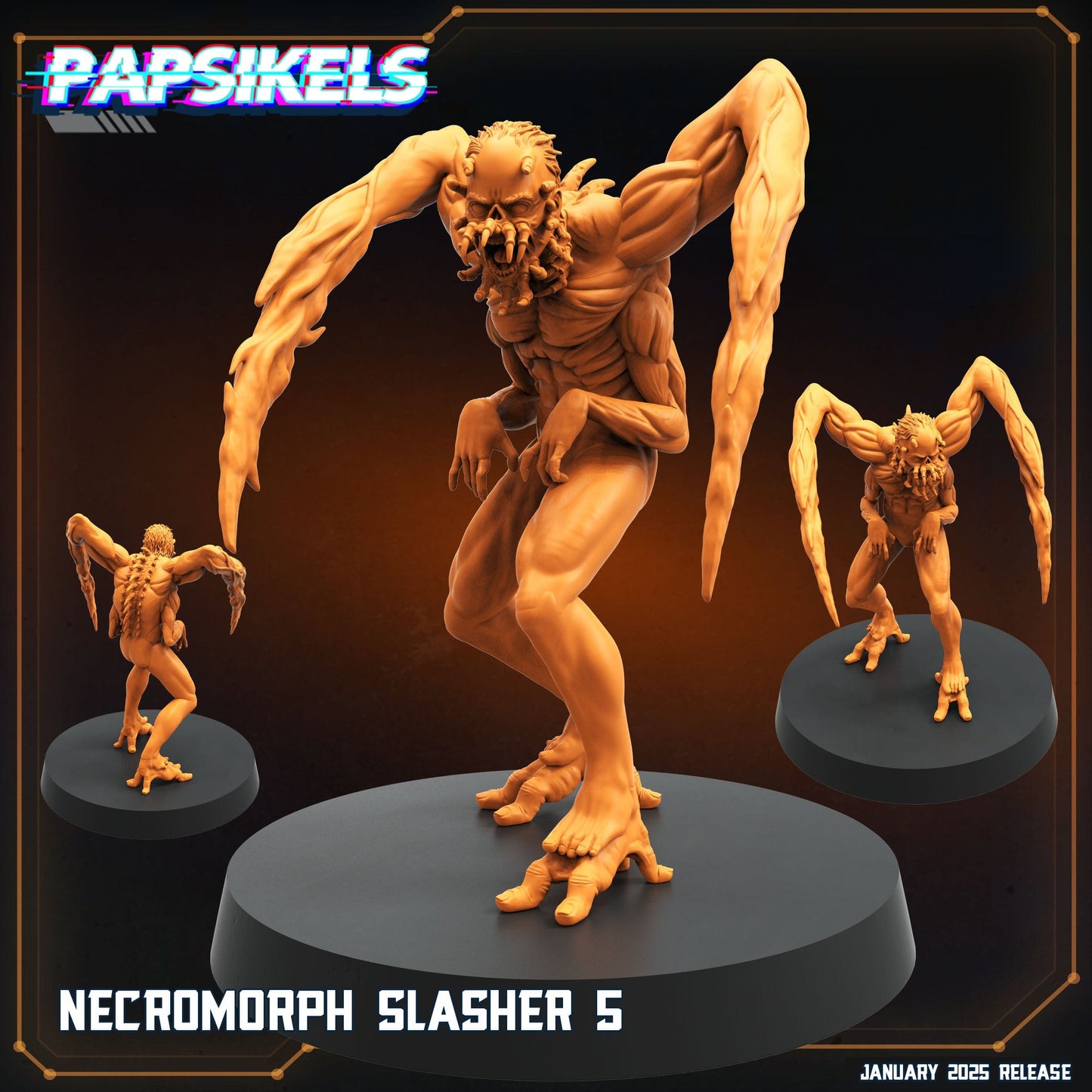 3D Printed Papsikels Necromorph Slashers Set January 2025 - Scifi 28mm 32mm - 3D Printing Boss 