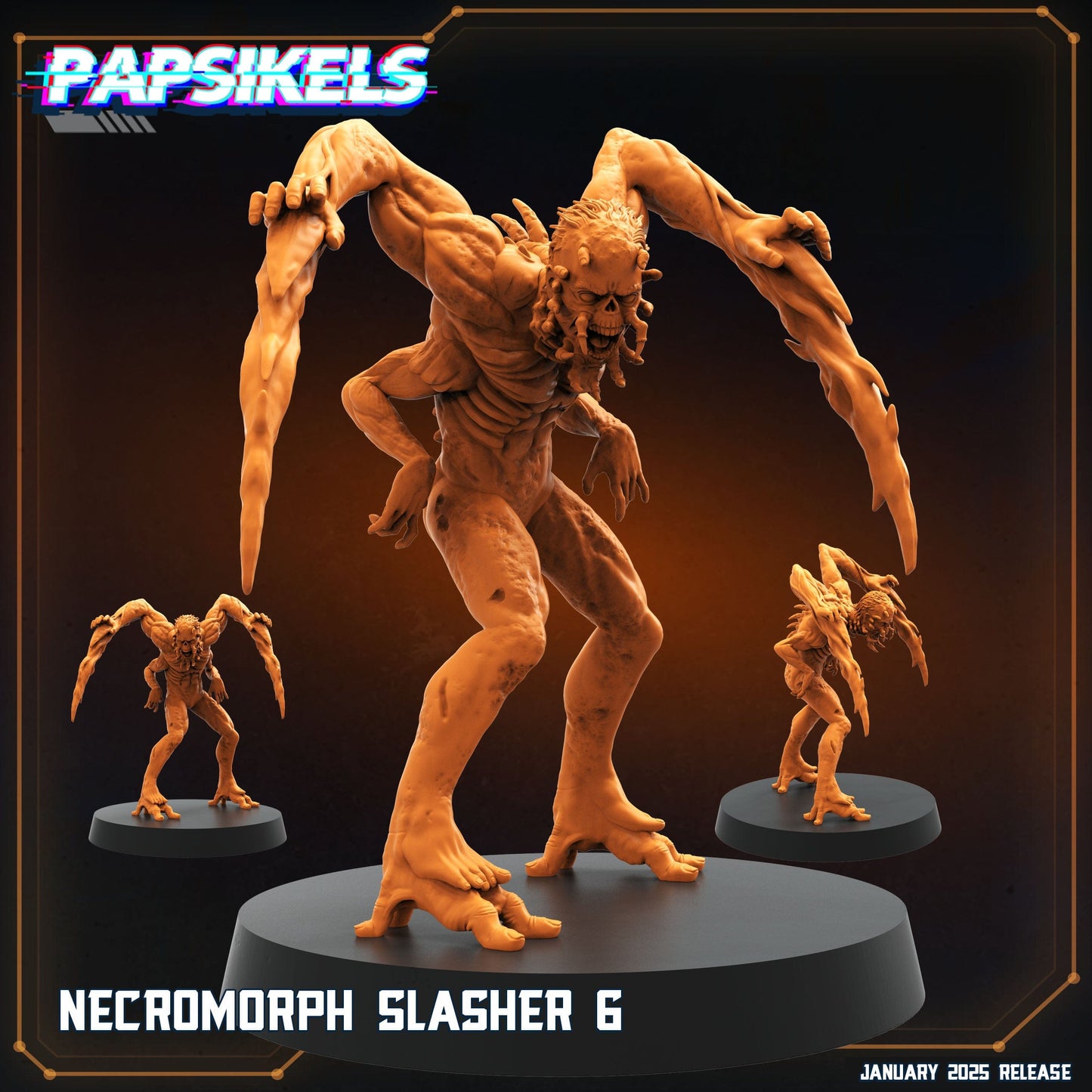 3D Printed Papsikels Necromorph Slashers Set January 2025 - Scifi 28mm 32mm - 3D Printing Boss 