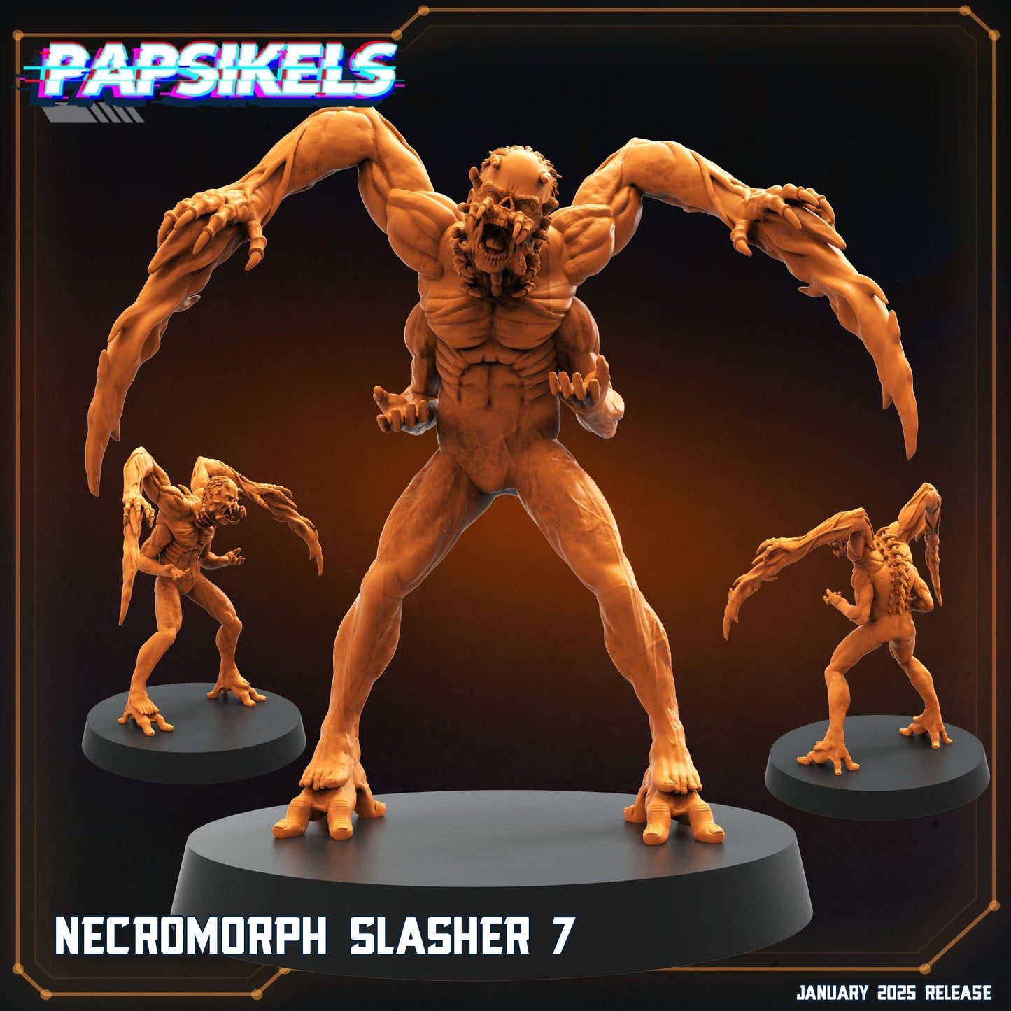 3D Printed Papsikels Necromorph Slashers Set January 2025 - Scifi 28mm 32mm - 3D Printing Boss 