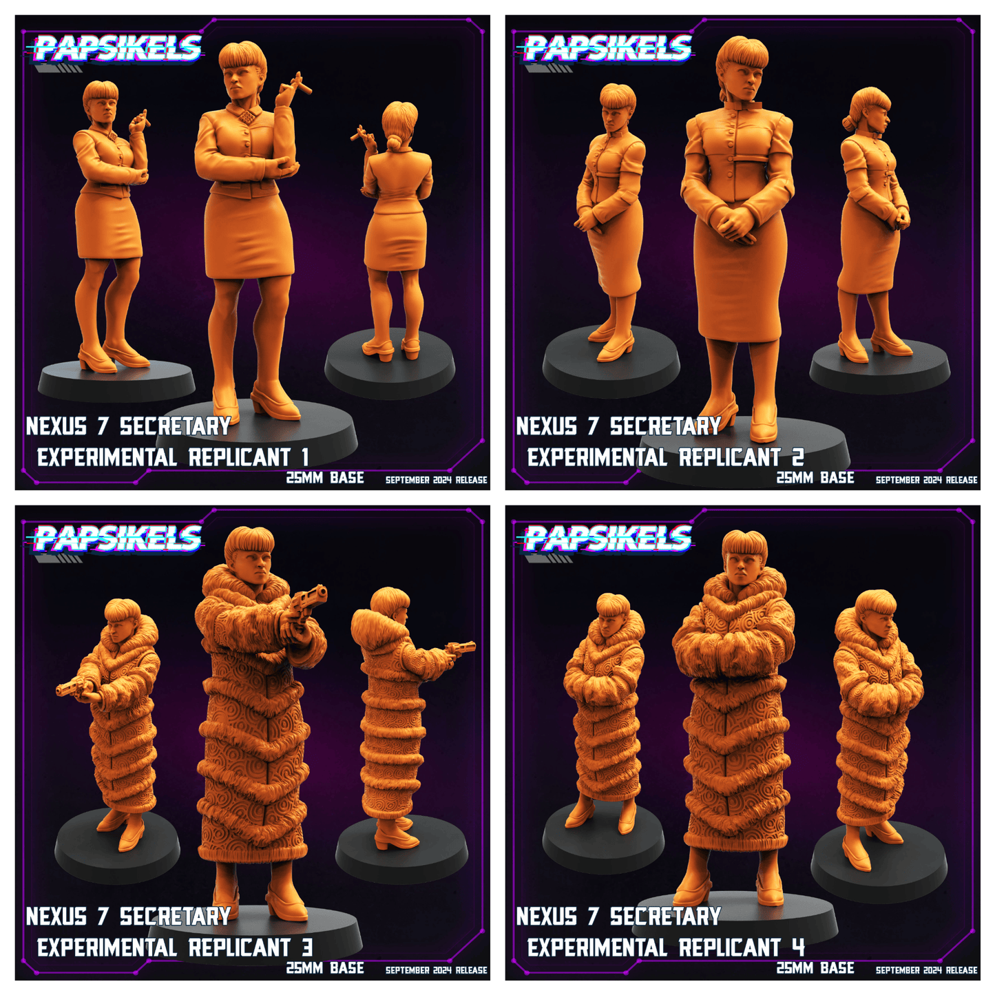 3D Printed Papsikels Nexus 7 Experimental Replicant Set SEPTEMBER 2024 CYBERPUNK 28mm 32mm - 3D Printing Boss 