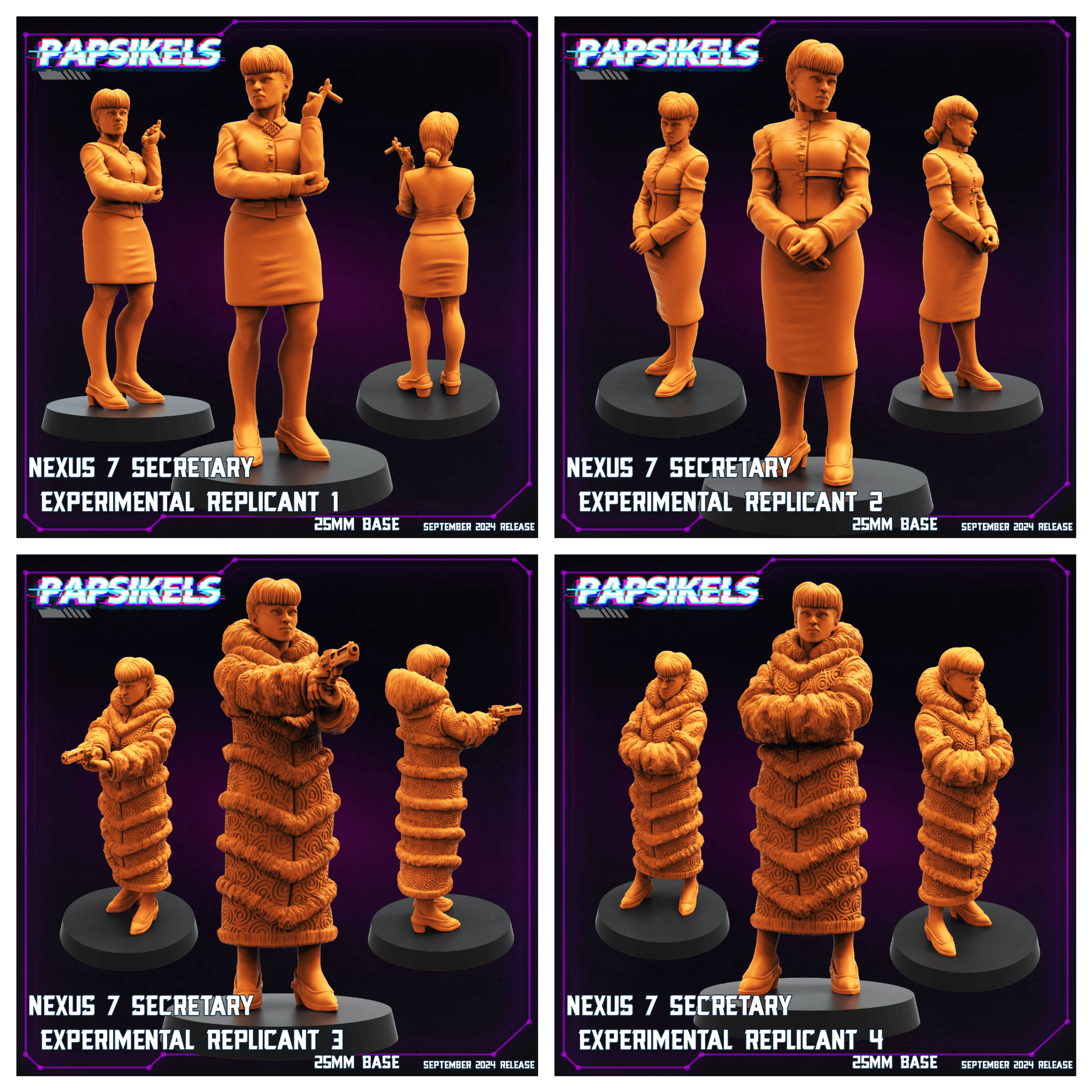 3D Printed Papsikels Nexus 7 Experimental Replicant Set SEPTEMBER 2024 CYBERPUNK 28mm 32mm - 3D Printing Boss 