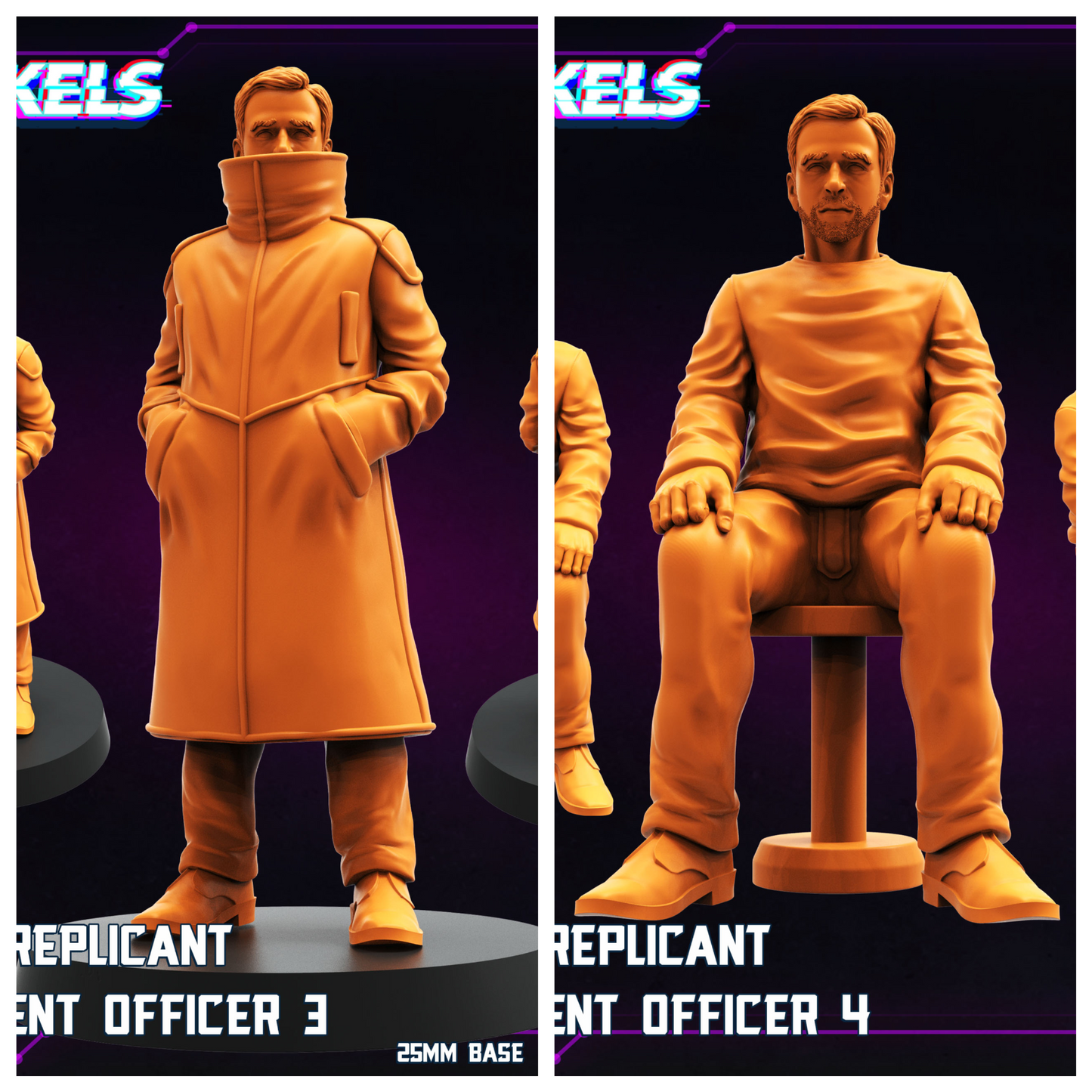 3D Printed Papsikels Nexus 9 Replicant Retirement Officer Nov 2024 Cyberpunk 28mm 32mm - 3D Printing Boss 