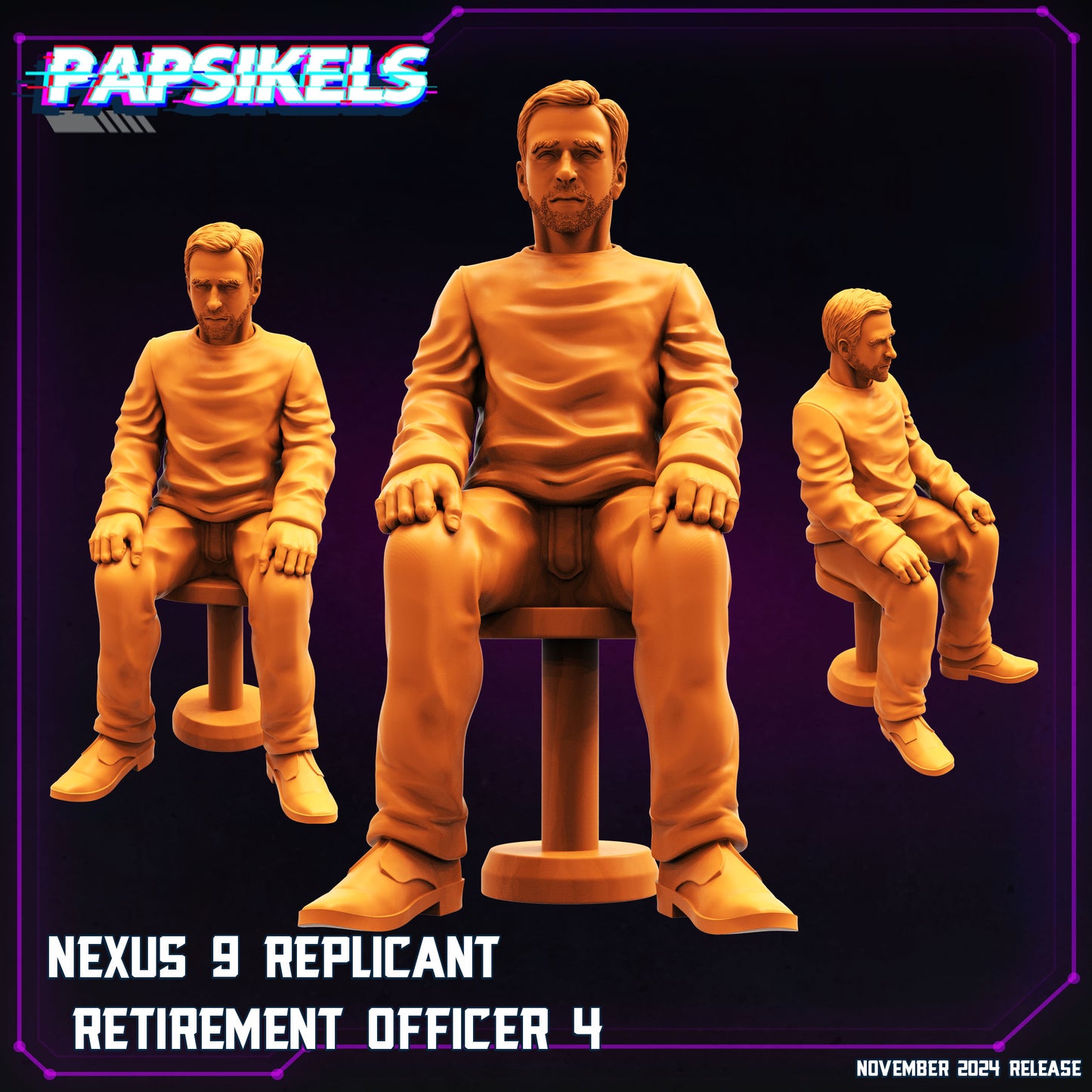 3D Printed Papsikels Nexus 9 Replicant Retirement Officer Nov 2024 Cyberpunk 28mm 32mm - 3D Printing Boss 