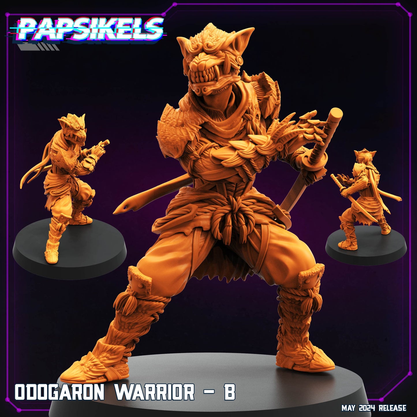 3D Printed Papsikels Odogaron Warrior Set May 2024 Cyberpunk 28mm 32mm - 3D Printing Boss 