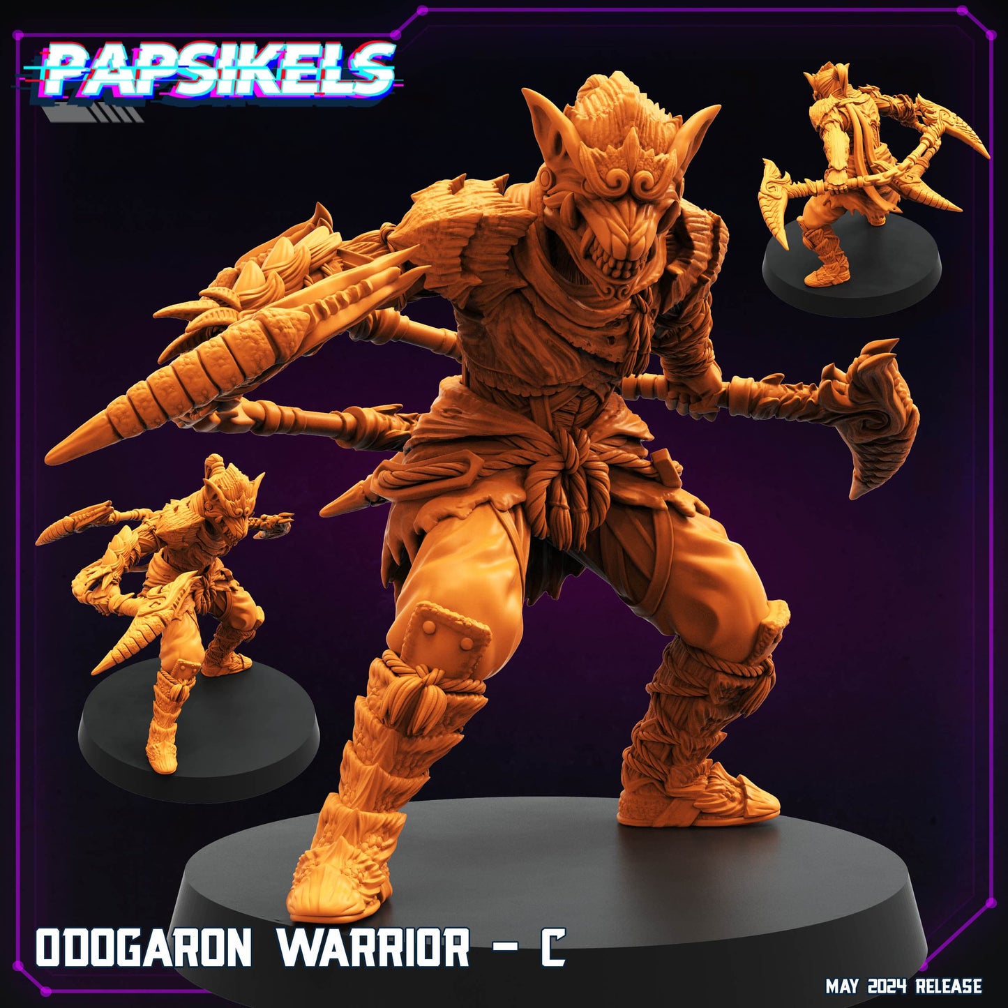3D Printed Papsikels Odogaron Warrior Set May 2024 Cyberpunk 28mm 32mm - 3D Printing Boss 
