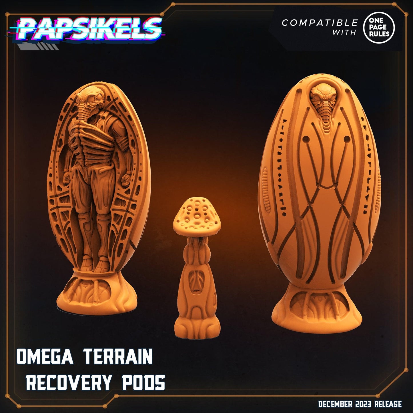 3D Printed Papsikels Omega Terrain Recovery Pods 28mm 32mm - 3D Printing Boss 