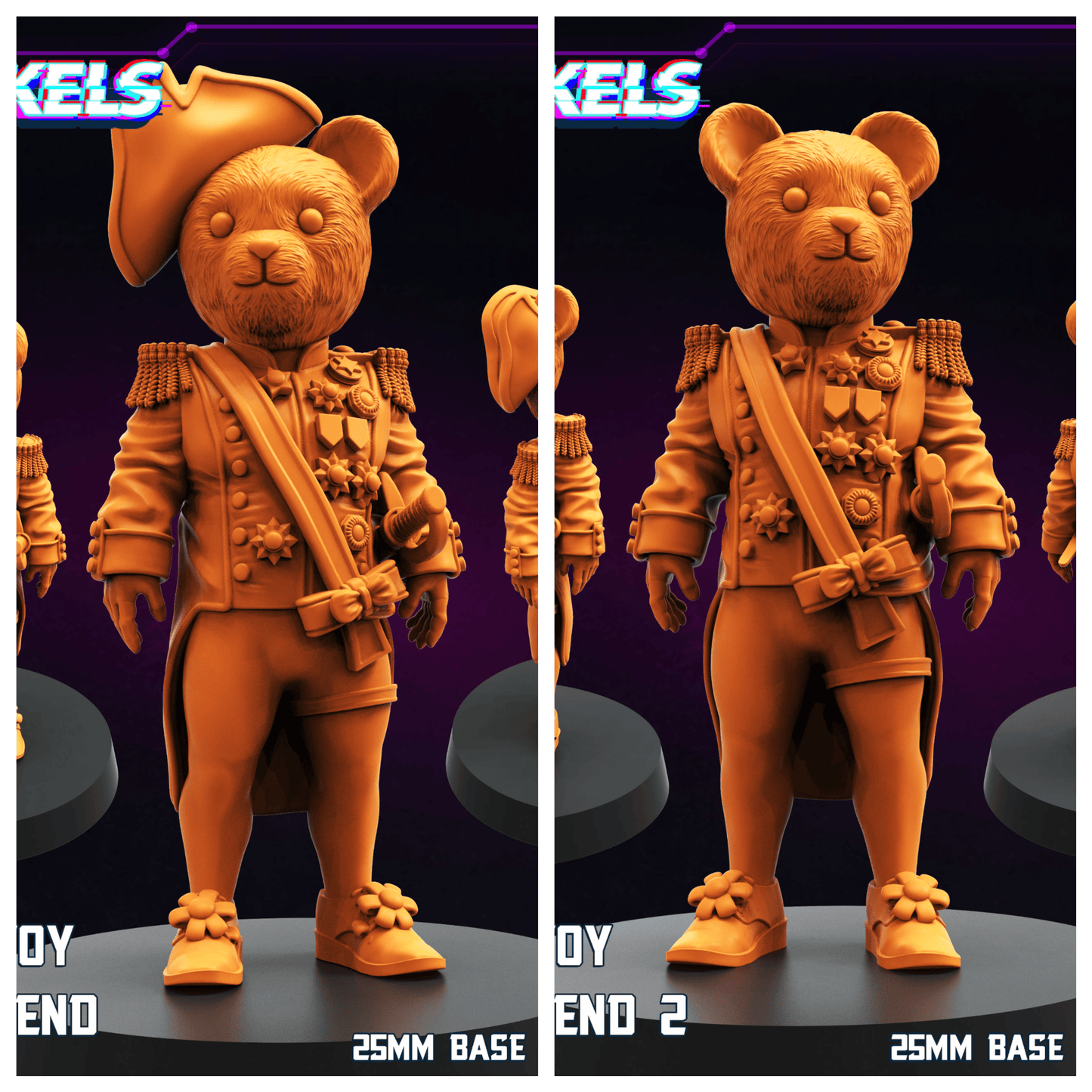 3D Printed Papsikels Organic Toy Bear Friend Set SEPTEMBER 2024 CYBERPUNK 28mm 32mm - 3D Printing Boss 