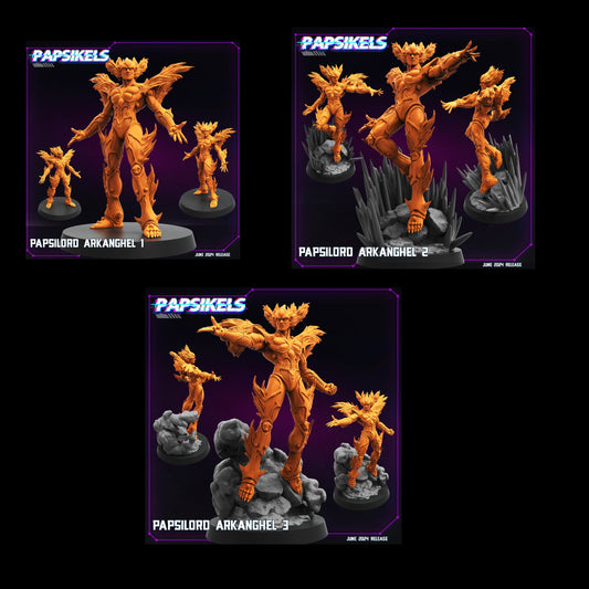 3D Printed Papsikels Papsilord Arkanghel Set JUNE 2024 TRIBES - CYBERPUNK 28mm 32mm - 3D Printing Boss 