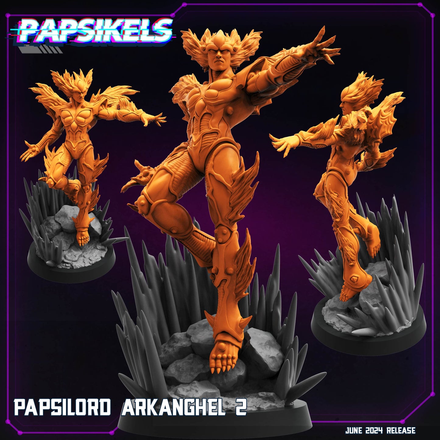 3D Printed Papsikels Papsilord Arkanghel Set JUNE 2024 TRIBES - CYBERPUNK 28mm 32mm - 3D Printing Boss 