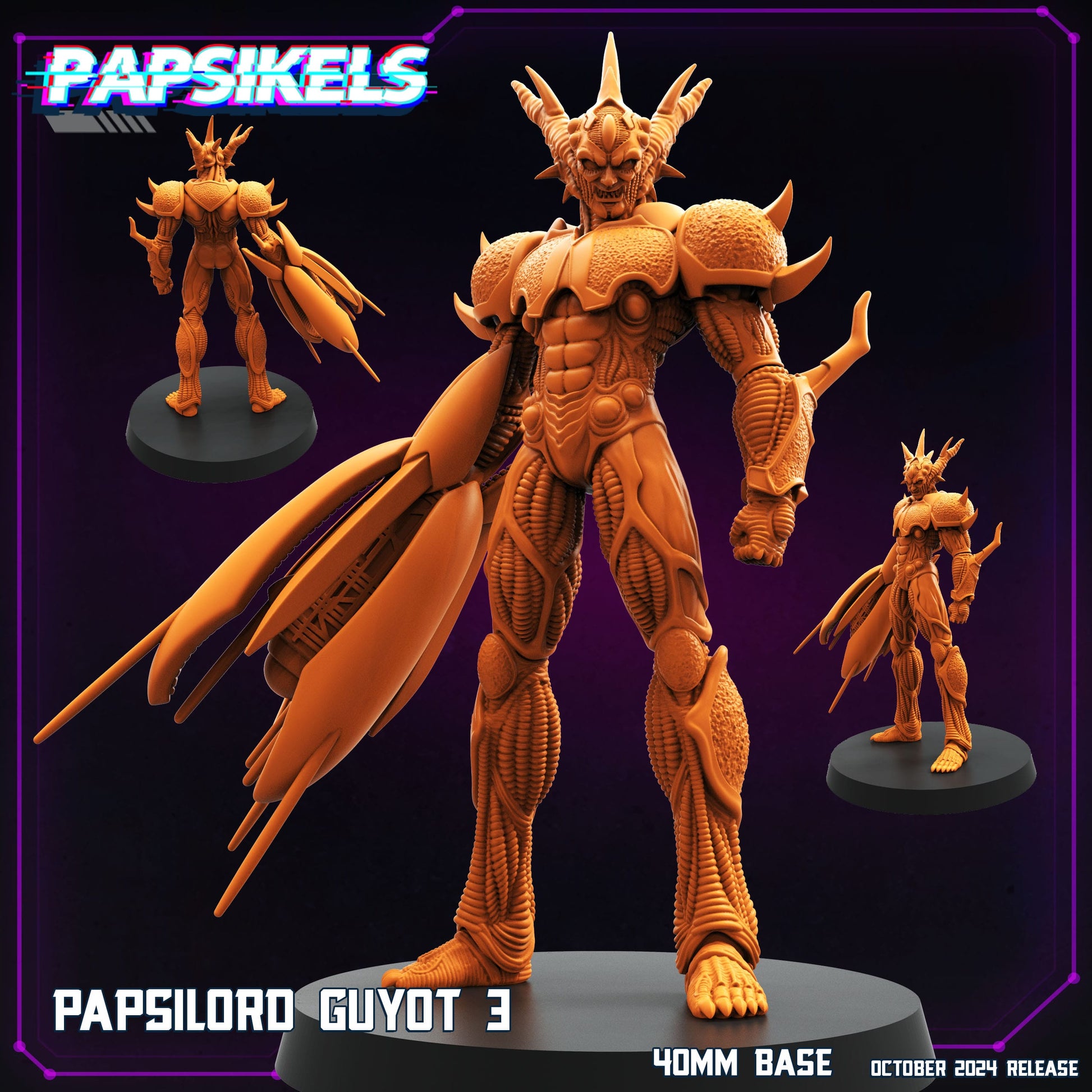3D Printed Papsikels Papsilord Guyot Ver 3 October 2024 Cyberpunk 28mm 32mm - 3D Printing Boss 