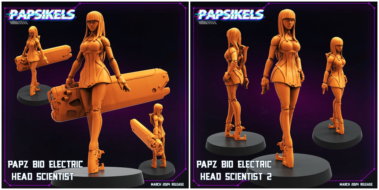3D Printed Papsikels Papz Bio Electric Head Scientist Set 28mm 32mm - 3D Printing Boss 