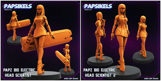 3D Printed Papsikels Papz Bio Electric Head Scientist Set 28mm 32mm - 3D Printing Boss 