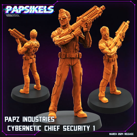 3D Printed Papsikels Papz Industries Cybernetic Chief Security Set 28mm 32mm - 3D Printing Boss 